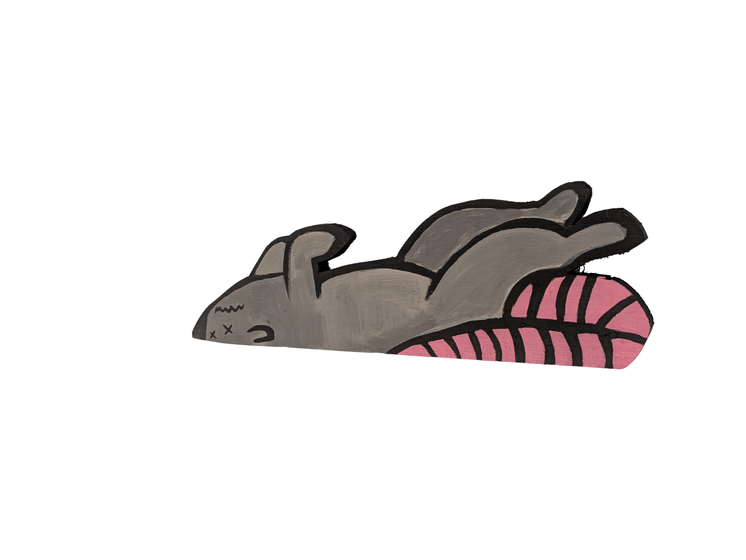 Dead Rat Painting wood Collin Cessna Common Grounds Hampden Artwork upcycled recycled Zoo art balt