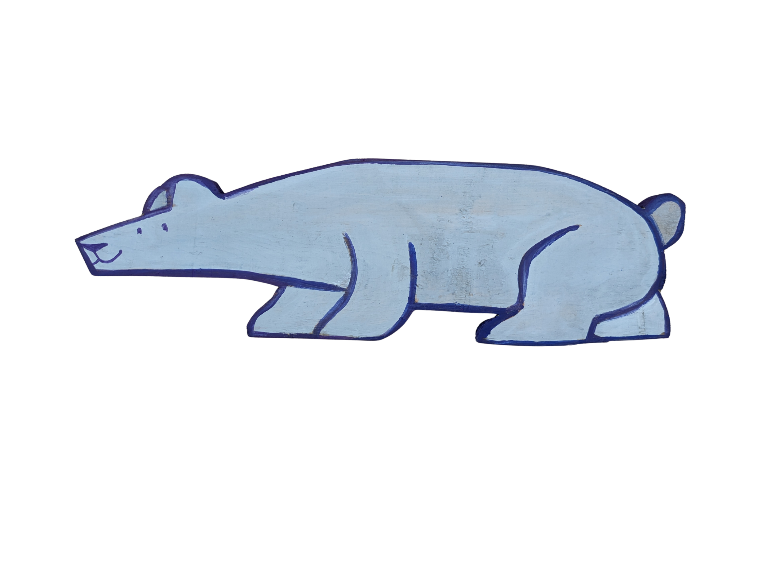 Polar Bear Casein painting upcycled art artwork hand made non ai original animal maryland baltimore