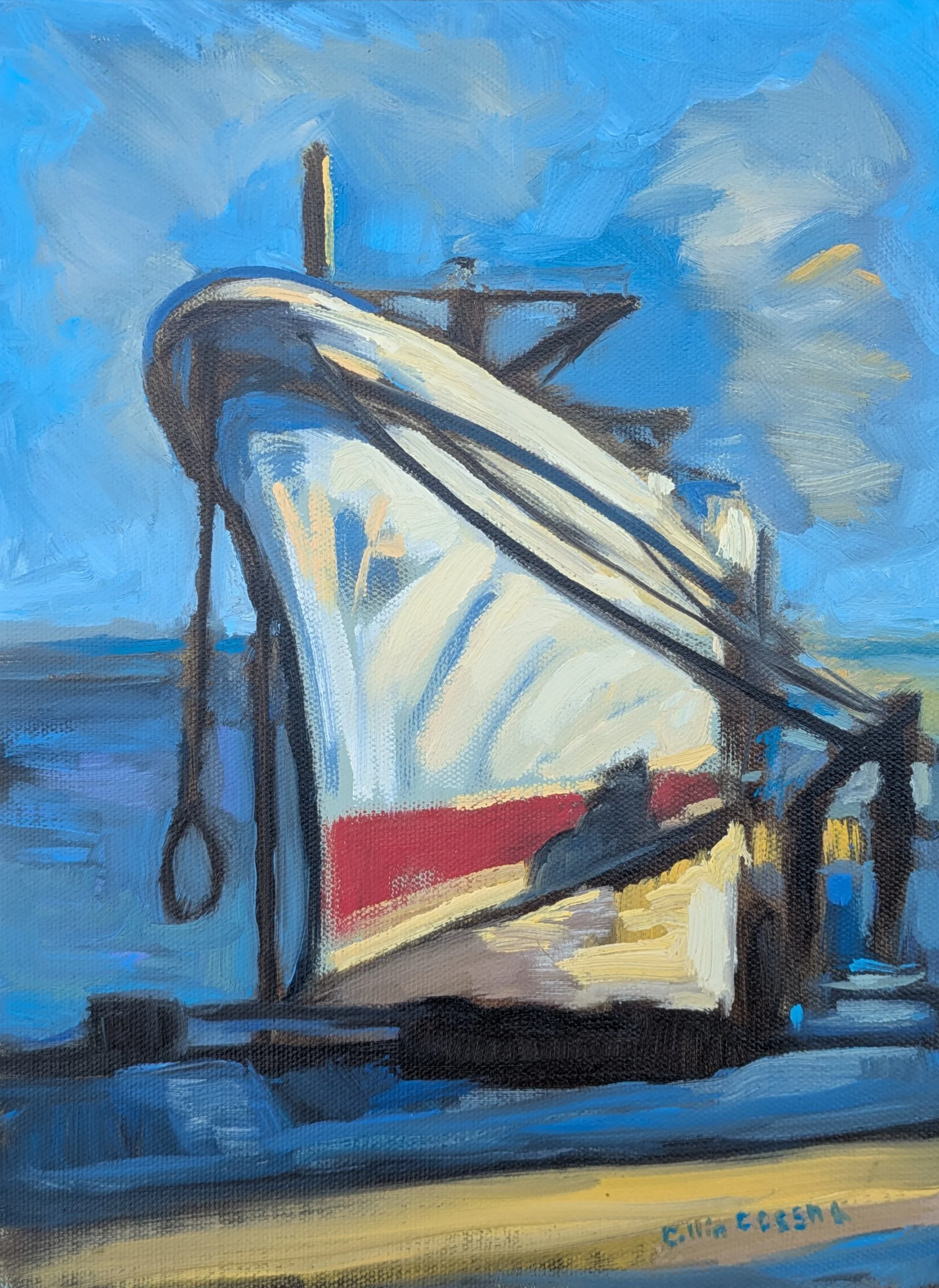 NS Savannah Oil painting fleet week sail 250 Baltimore Maryland Nuclear Powered Ship United States