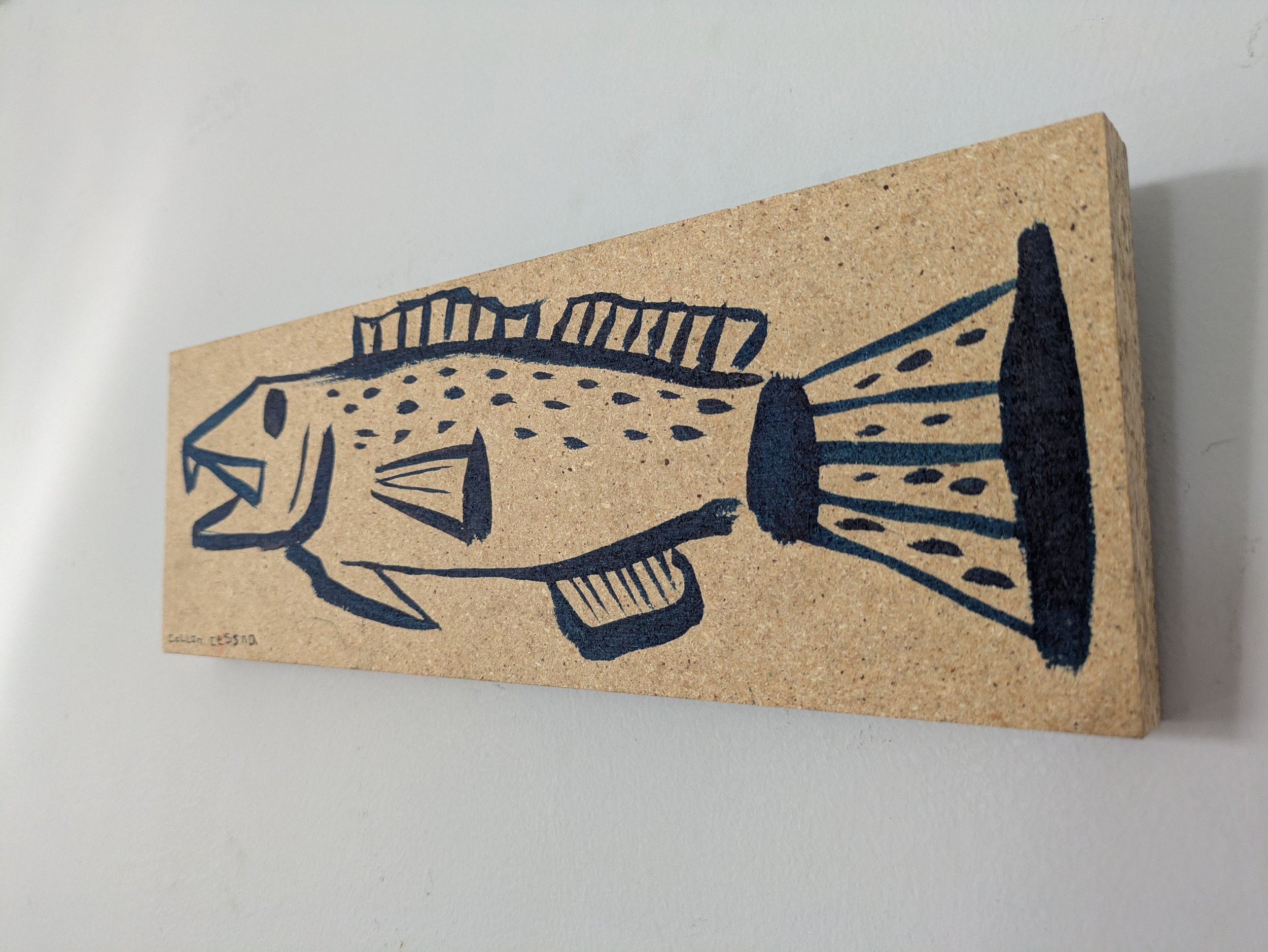 Spotted Seatrout wood oil painting fish nautical collin cessna hand made original fun wildlife maryl