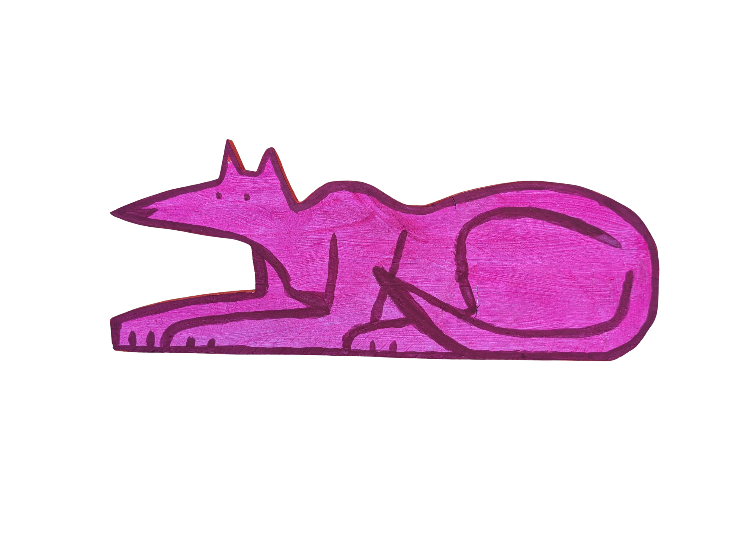 Pink Anubis wooden art collins creatures casein original artwork painting maryland recycled md egypt