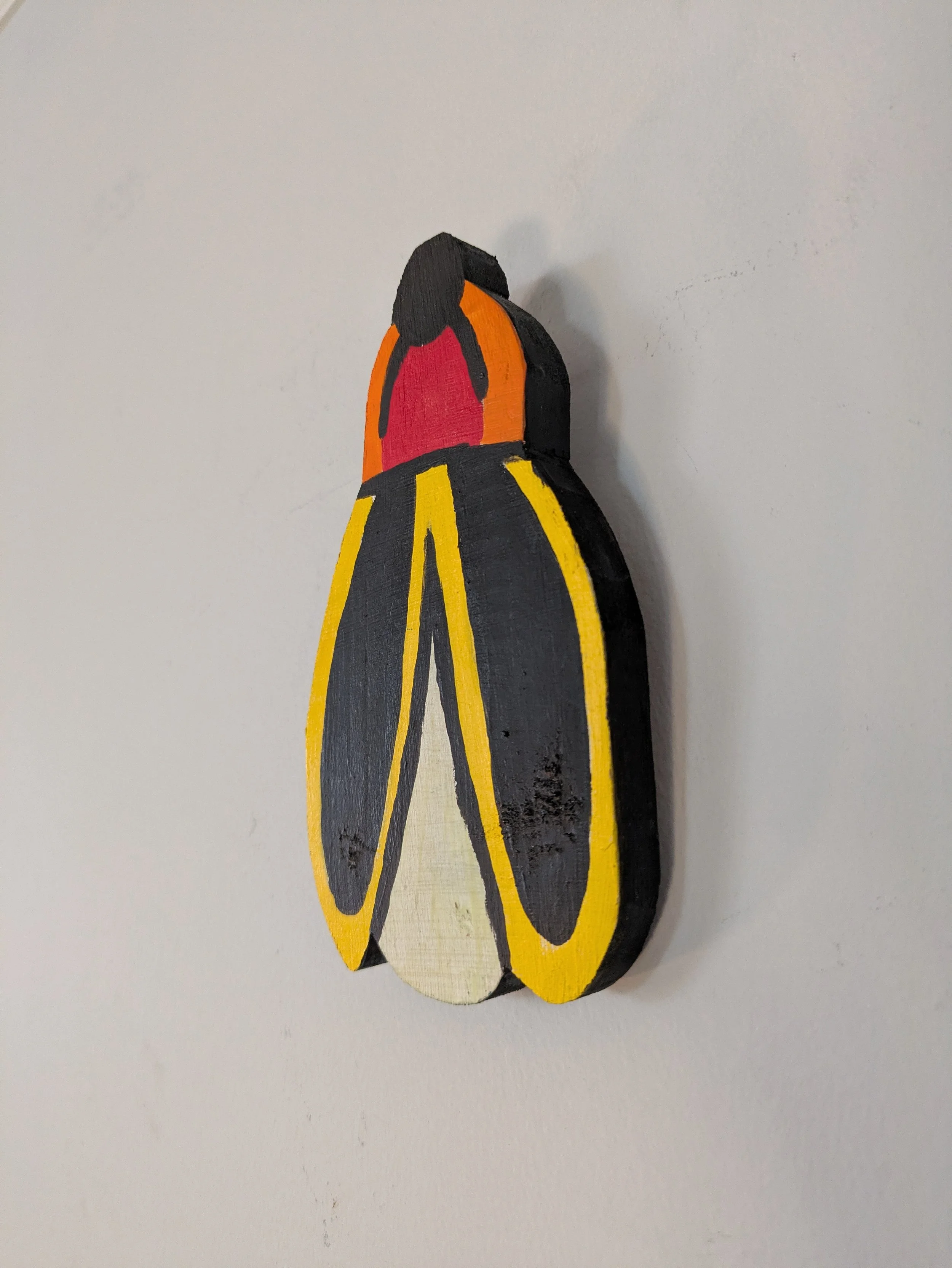 Glow in the dark lightning bug wood art painting acrylic collin cessna folk insect hand made marylan