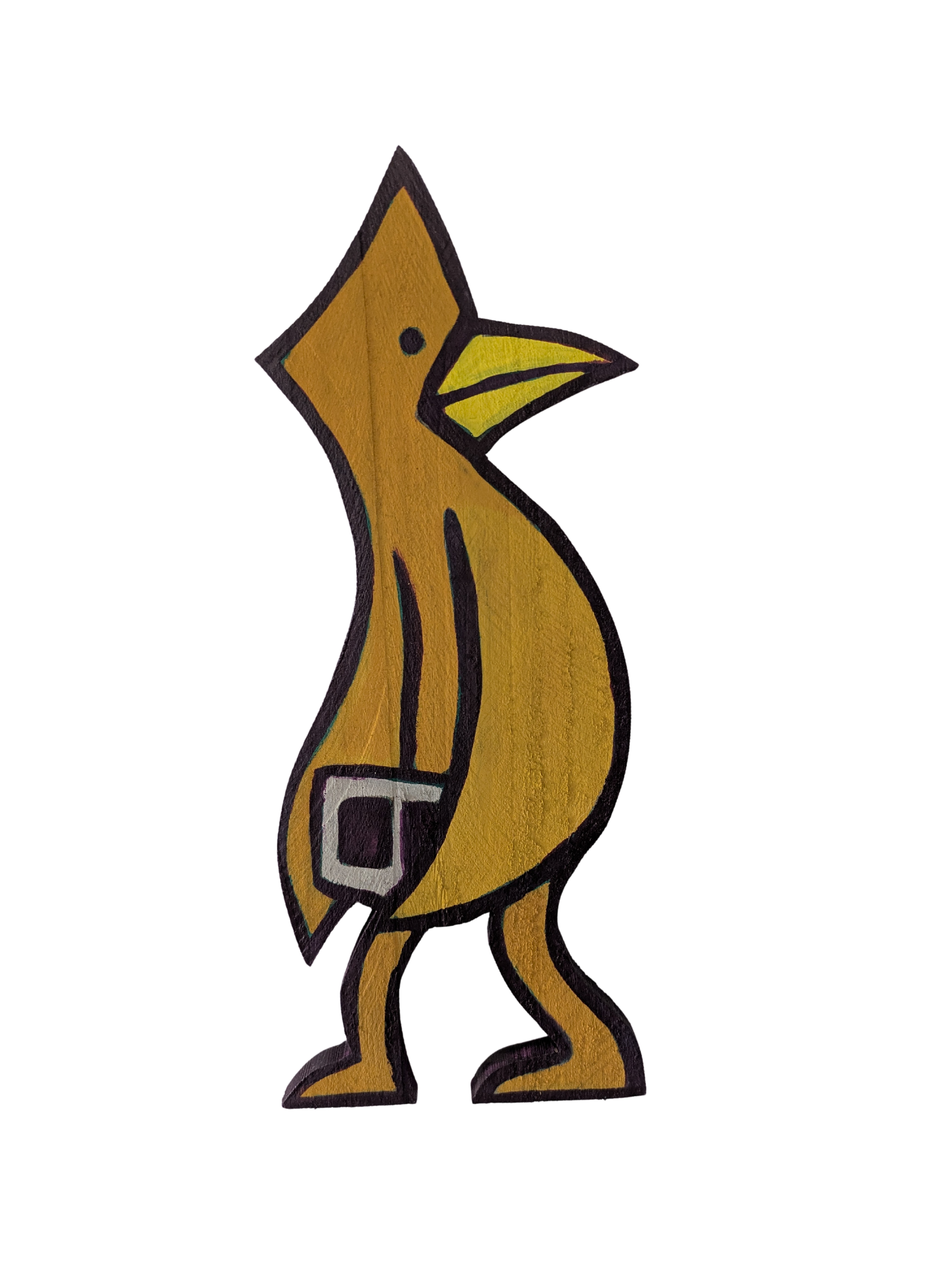 Pesky Kingfisher carries cinderblock to create DIY skatepark casein on wood original painting collin