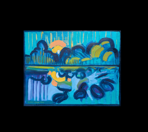 Bird River sunset original oil painting by artist Collin Cessna Parkville Maryland Chase Middle Rive