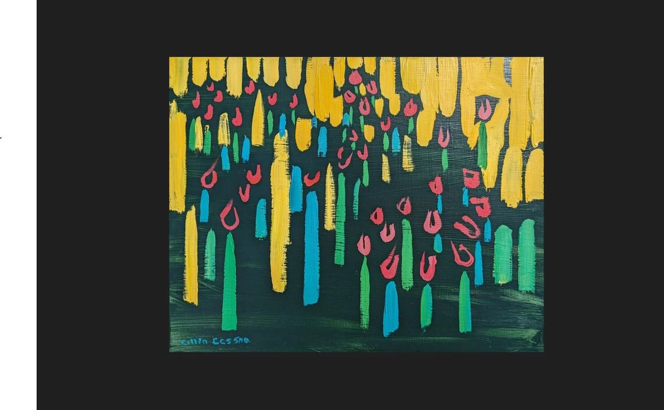 Tulip Nocturne Painting floral art artwork oil painting black background Collin Cessna MD spring 202