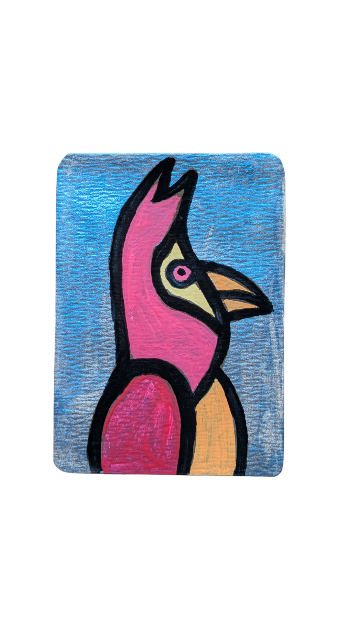 Original artwork trading card by Collin Cessna featuring a cardinal created with mixed media in 2026
