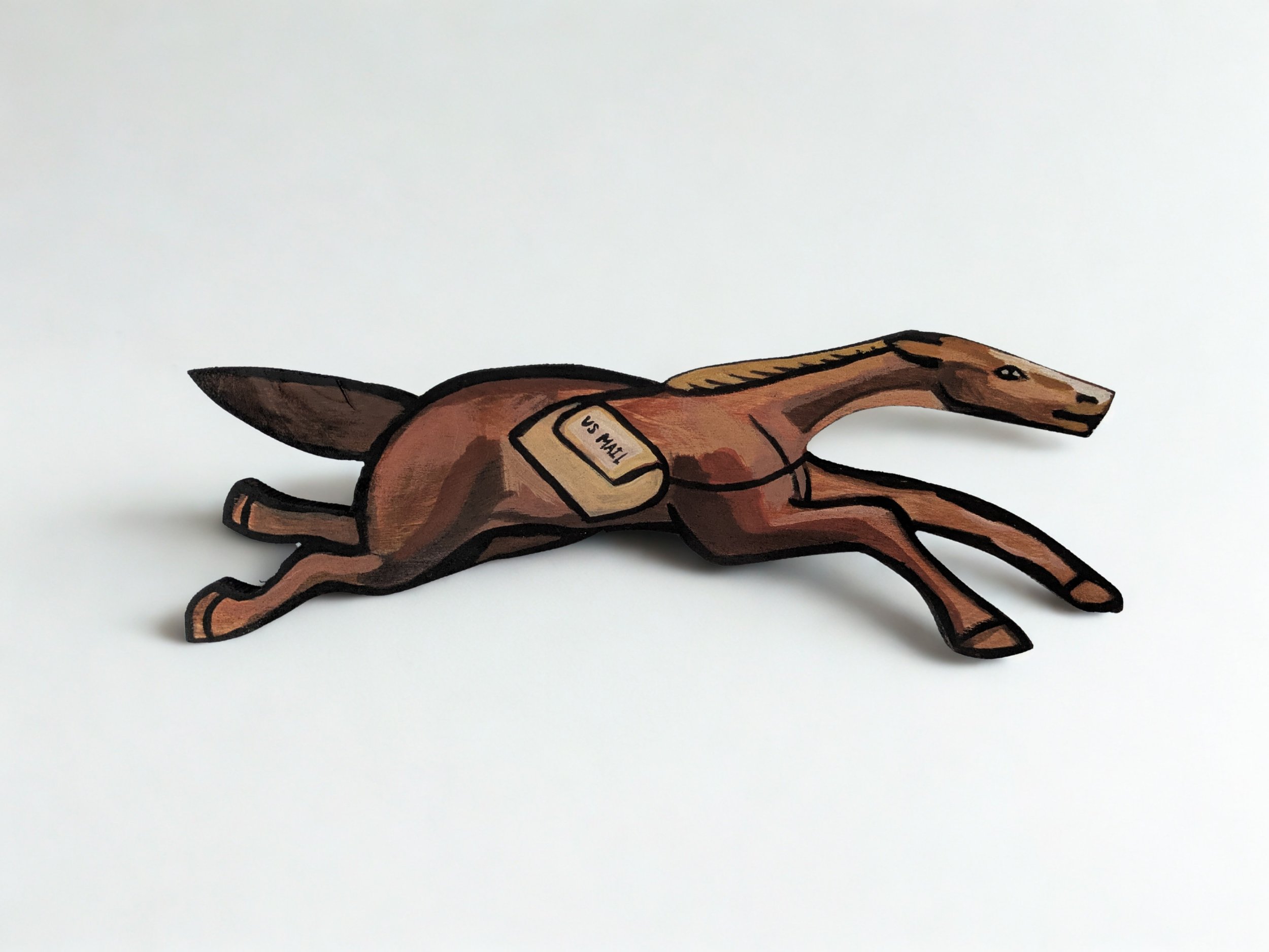 Pony Express casein painting us mail history wild west equine maryland md collin cessna original art