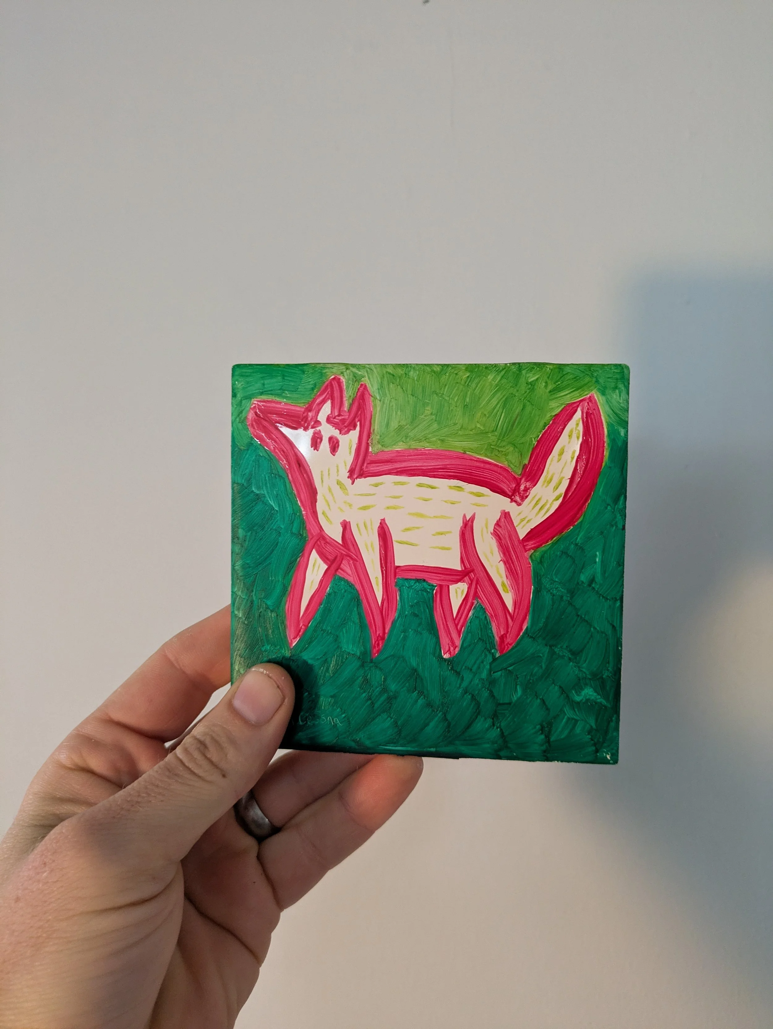 4.25" x 4.25" Original - 'Fox'