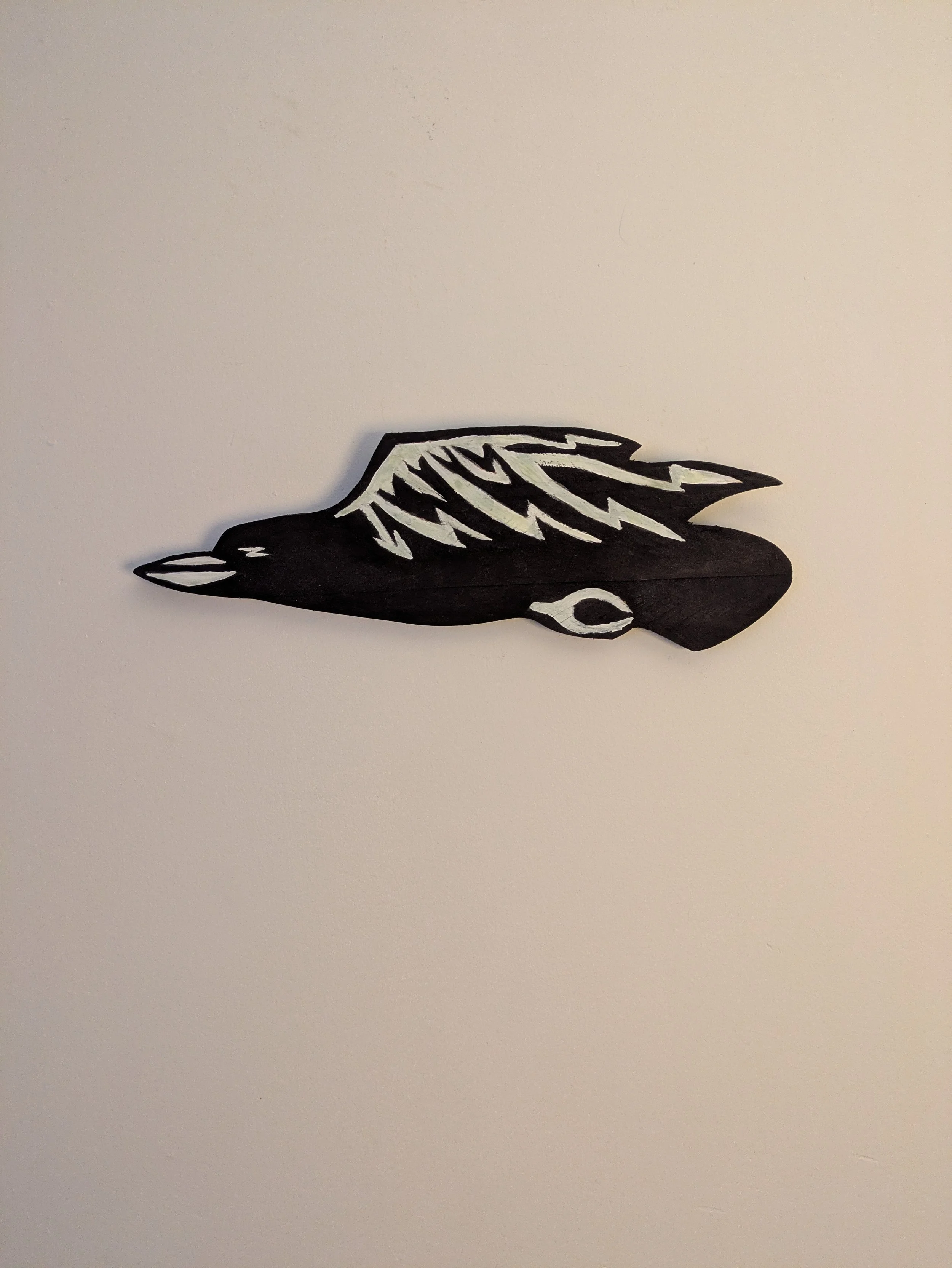 14" x 4.5" - Original - Electric Raven