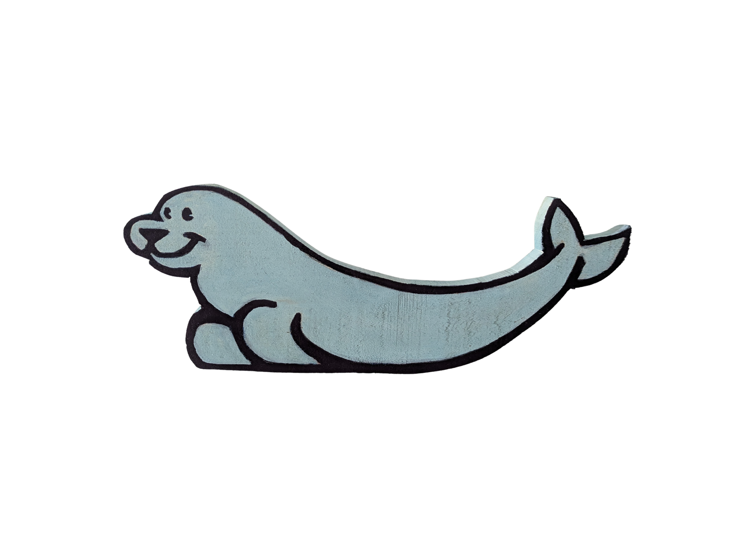 Happy seal wood painting collin cessna common grounds hand made usa recycled original underwater mar