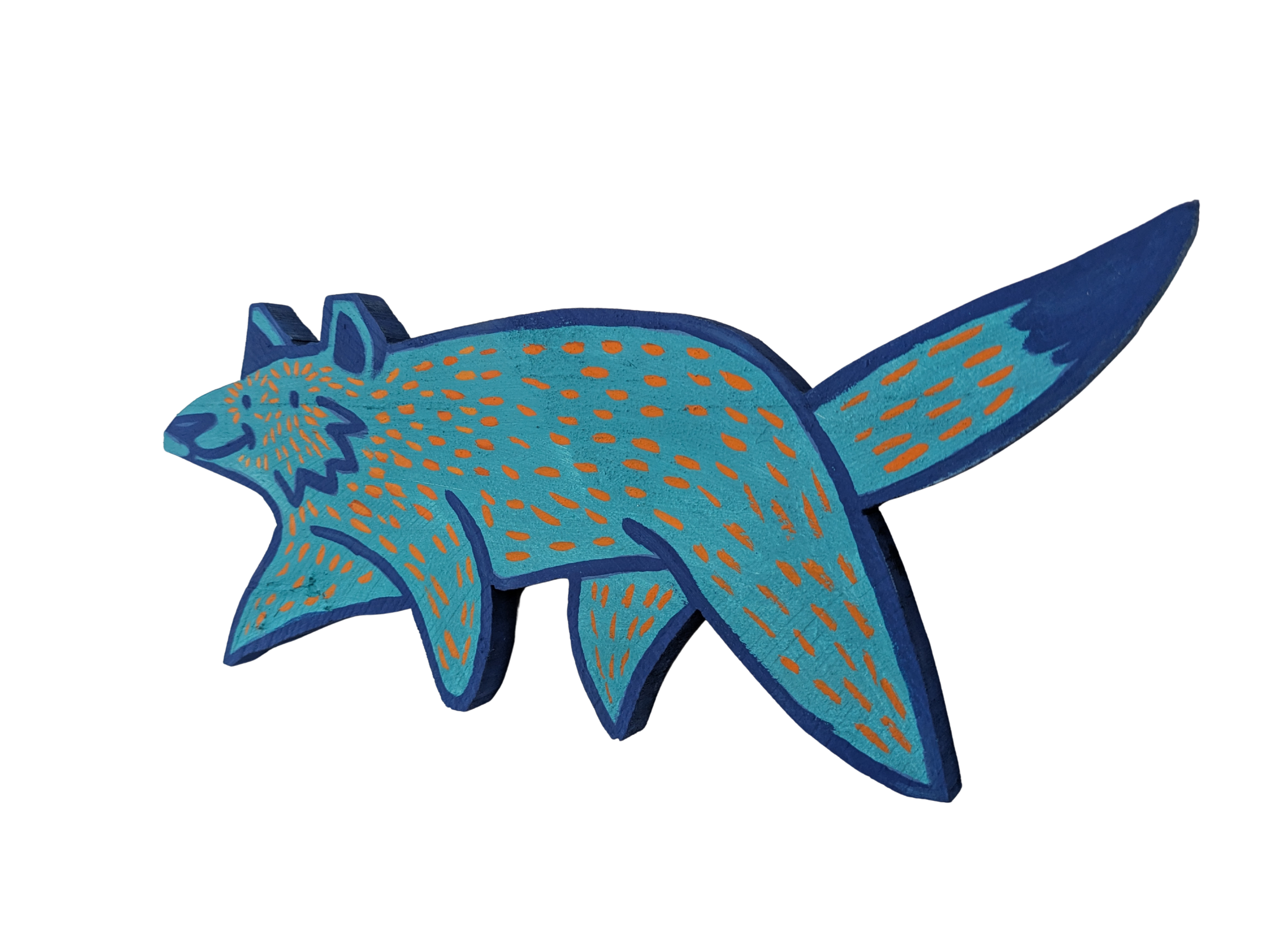 trippy wolf happy collins creatures wood wooden hand made diy upcycled recycled original animal