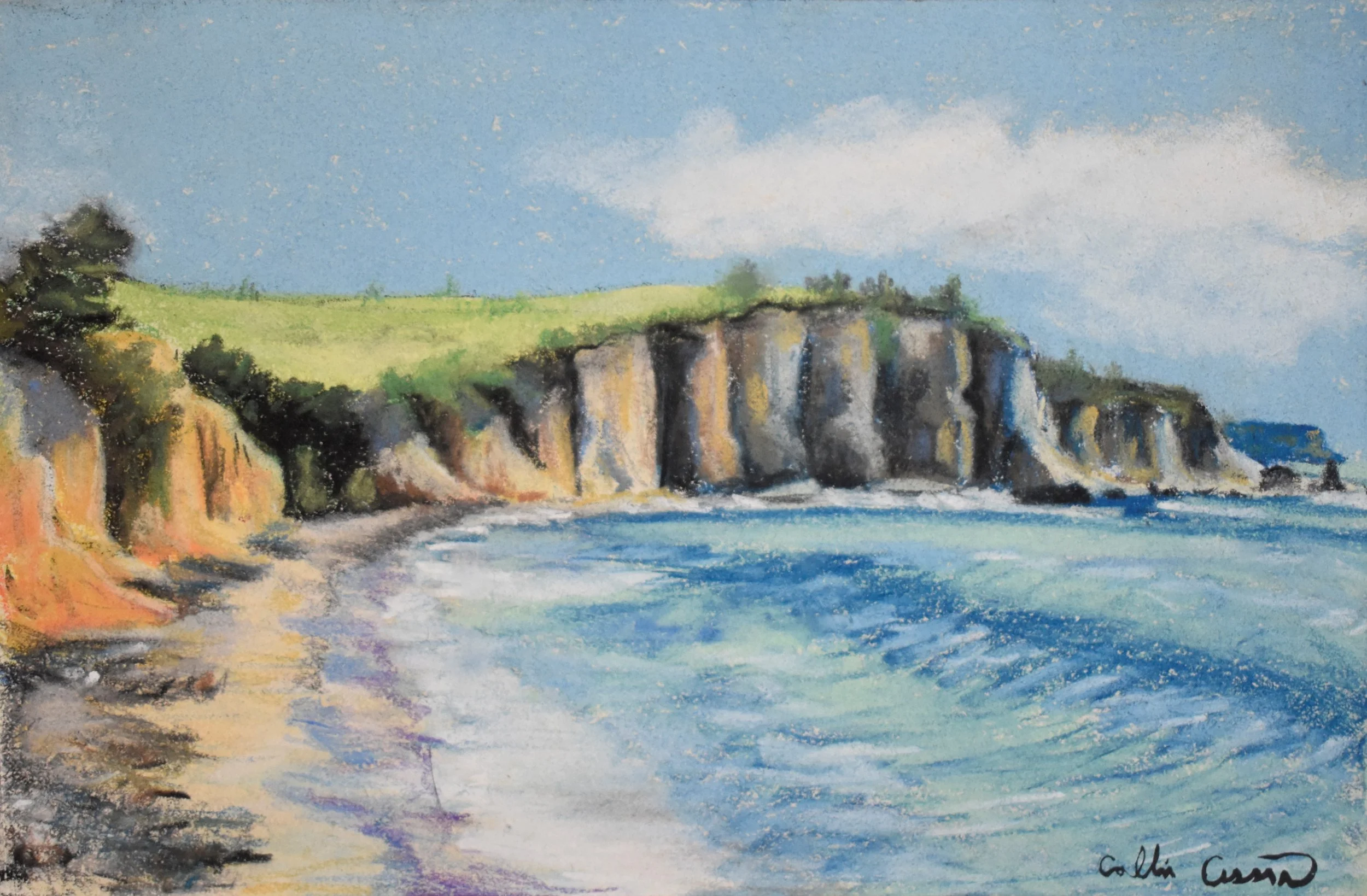 La Playa Negra soft pastel art artwork Collin Cessna beach Puerto Rico PR painting