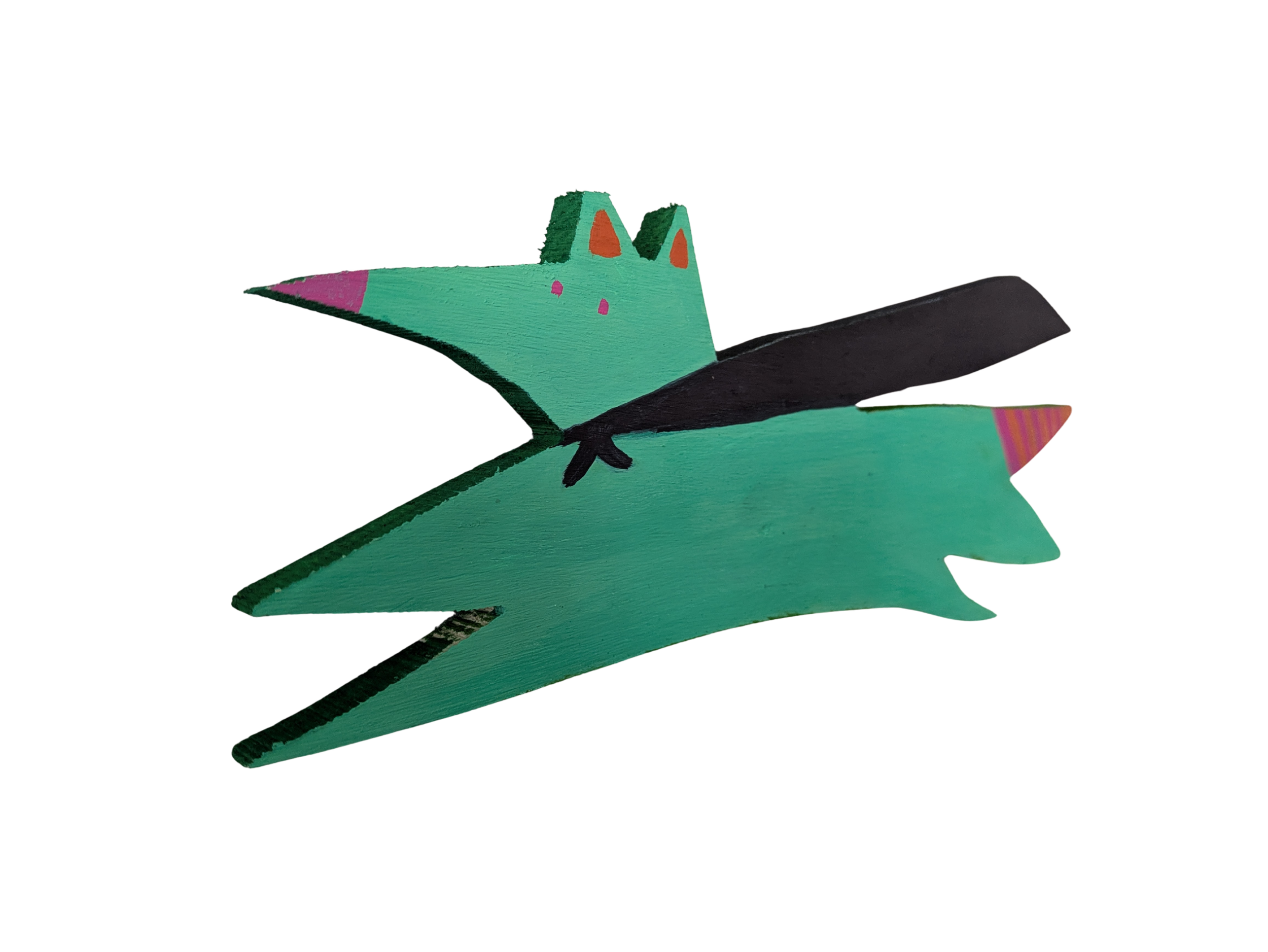 super rat flies high baltimore city collins creatures green hand painted artist artwork wildlife md