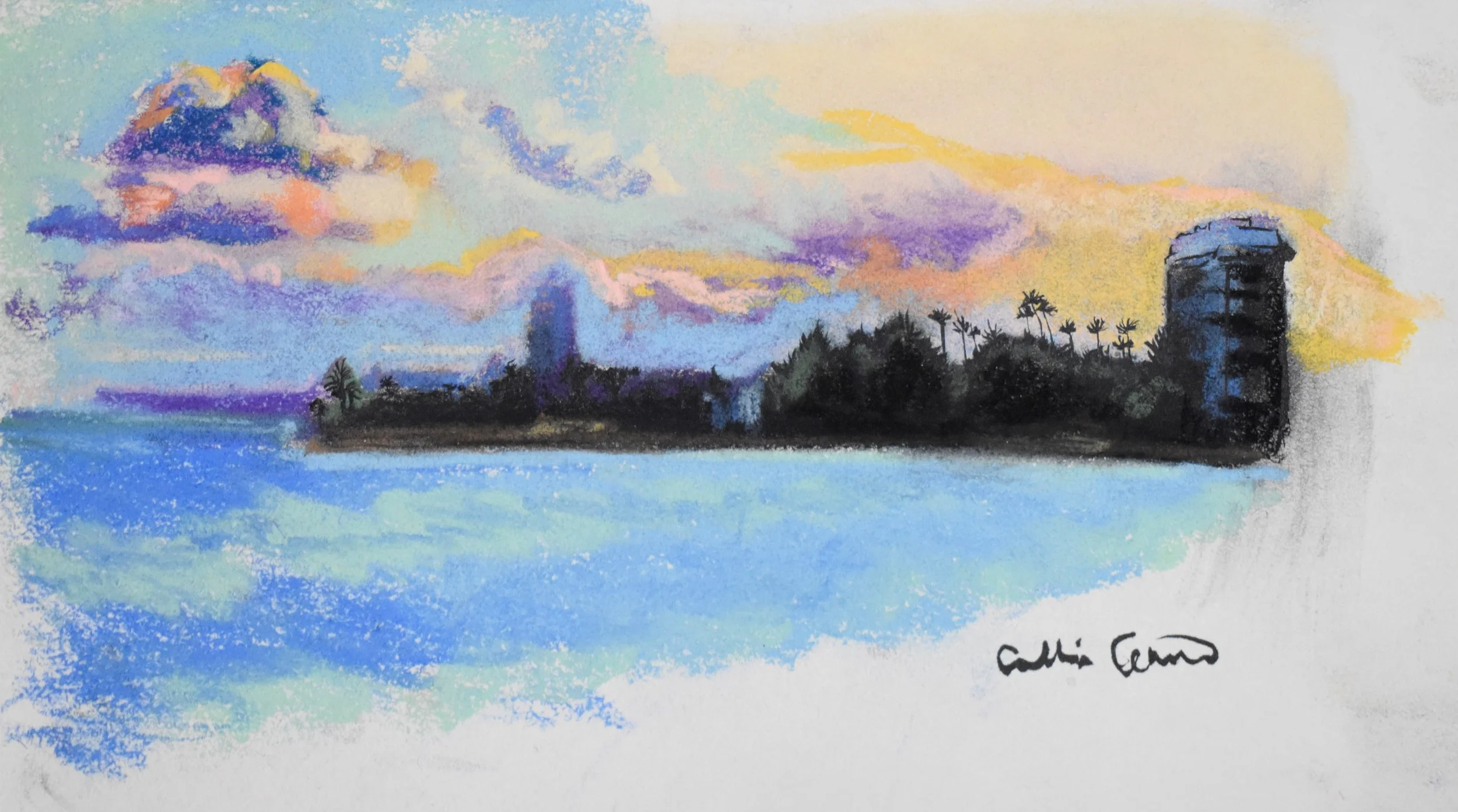 San Juan soft pastel drawing painting collin cessna 2019 Puerto Rico sketchbook plein air 