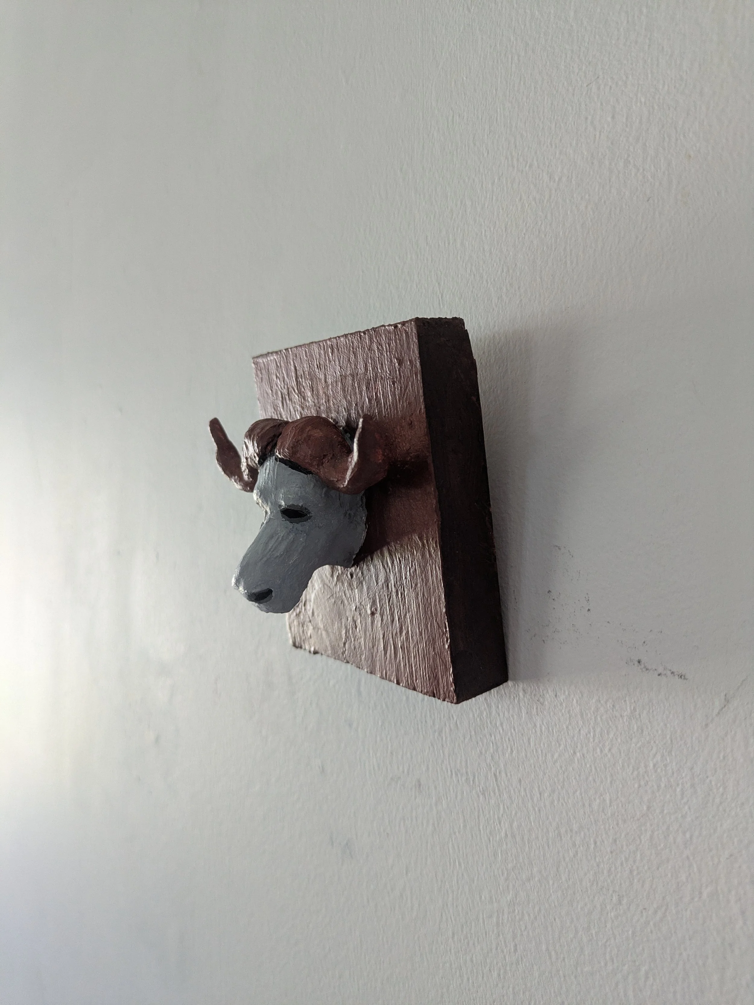 sculpture cape buffalo upcycled artwork by collin cessna animal wildlife original clay
