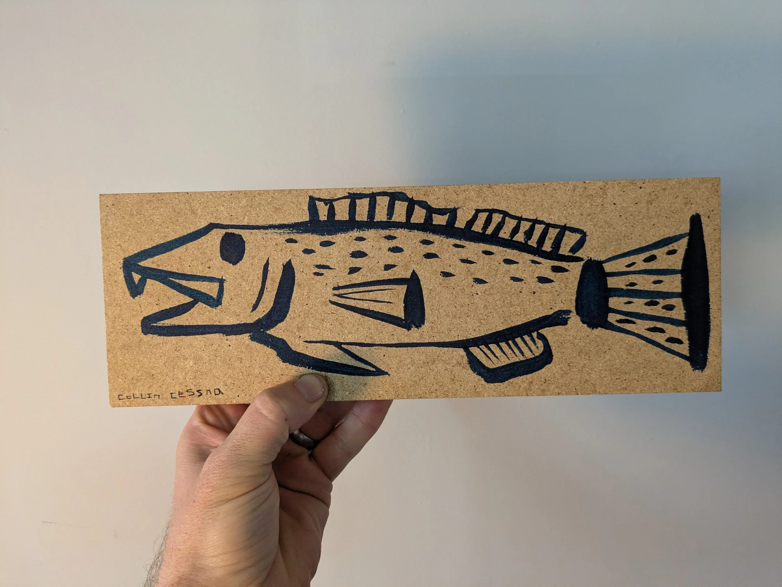 4" x 11" Original - 'Spotted Seatrout'