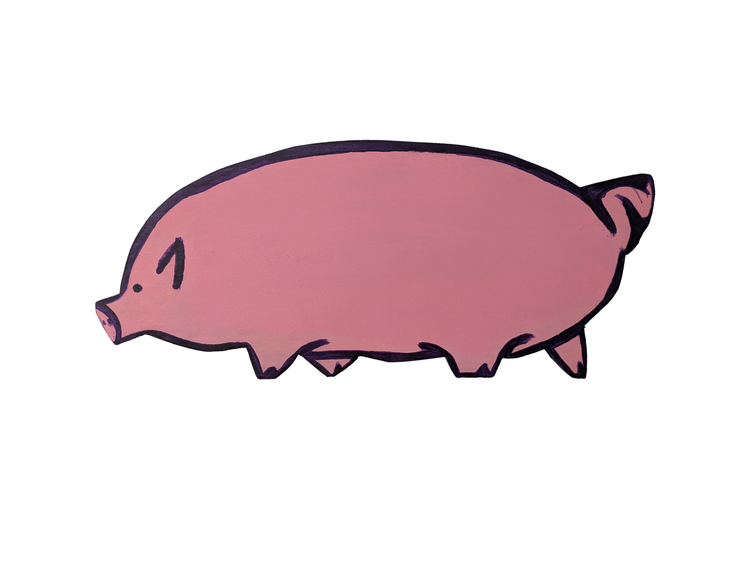 pig painting by collin cessna recycled art upcycled folk art fat maryland baltimore bmore acrylic md