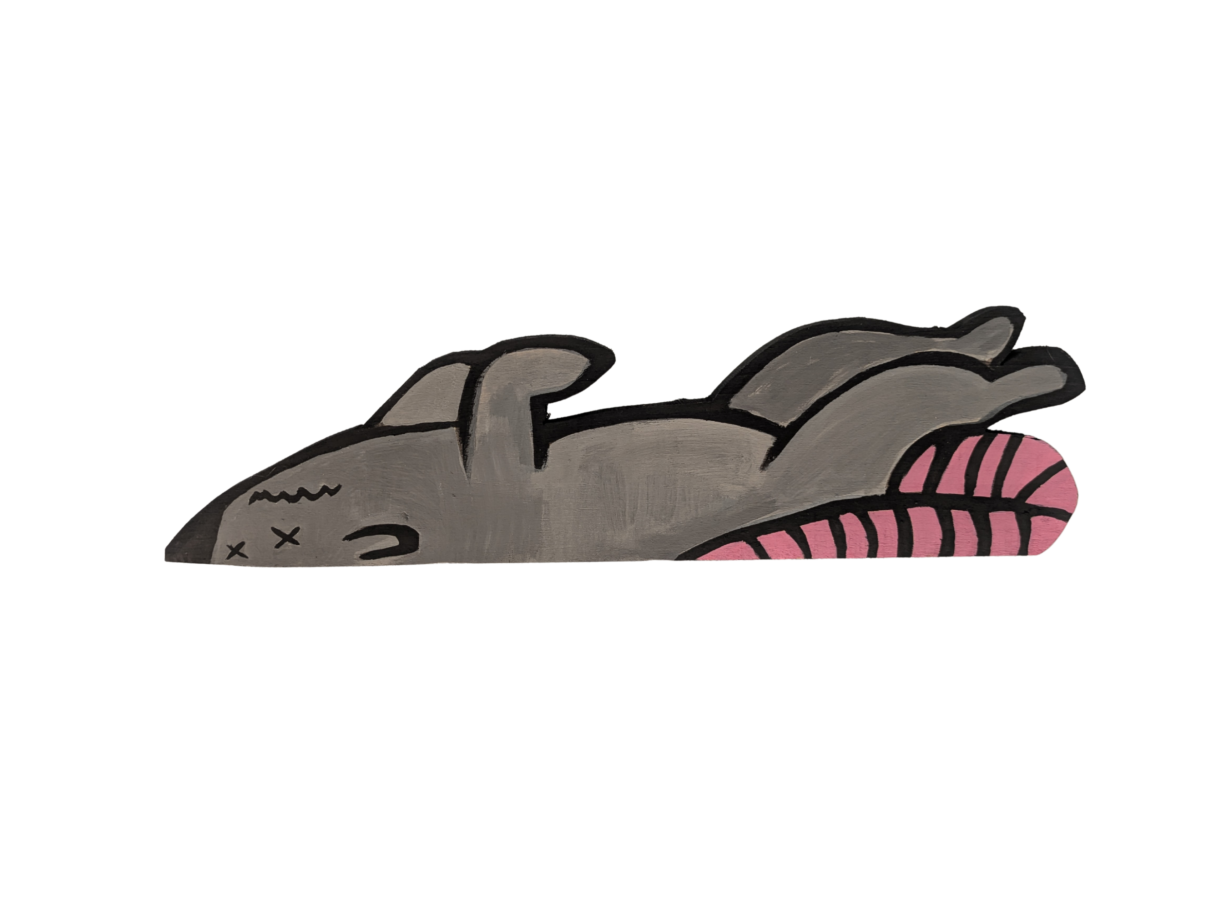 Dead Rat Painting wood Collin Cessna Common Grounds Hampden Artwork upcycled recycled Zoo art balt