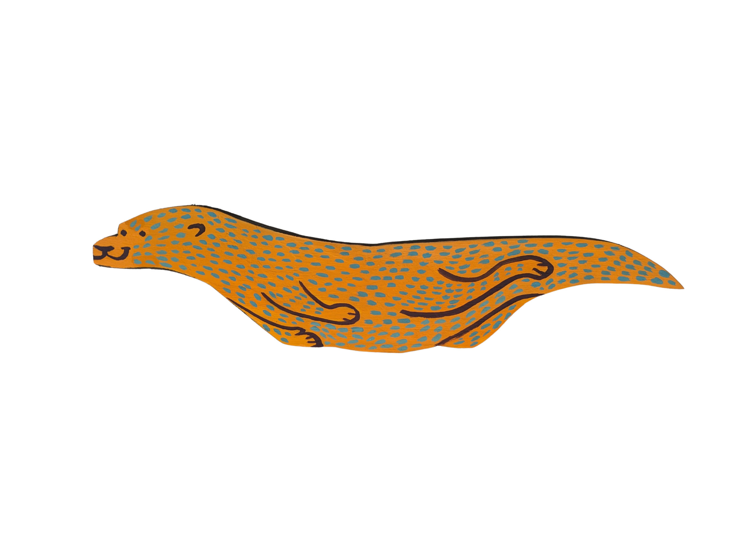 Sunshine Otter Painting wood Collin Cessna Common Grounds Hampden Artwork upcycled recycled Zoo art