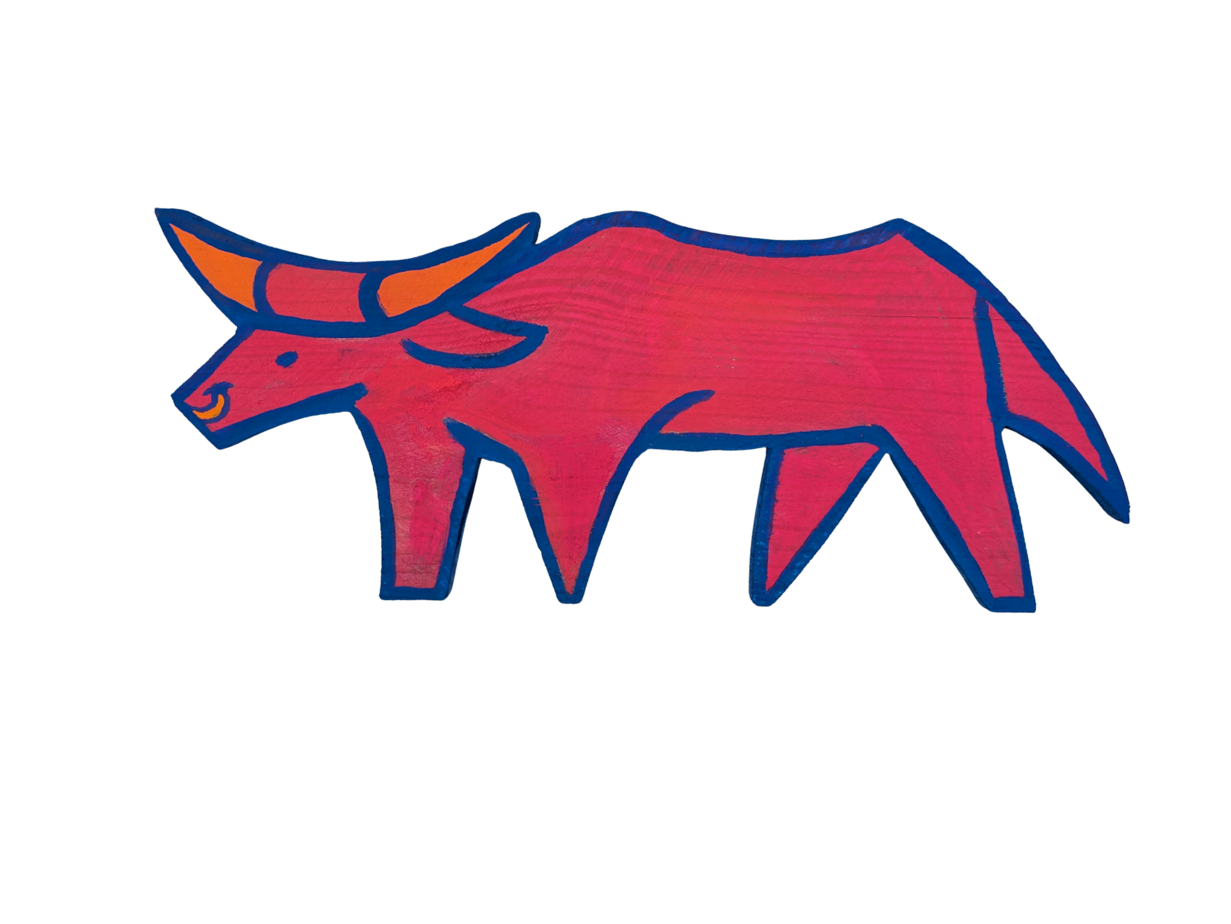 Pink Beast Collins Creatures original painting upcycled monster hand made painting animal fish art