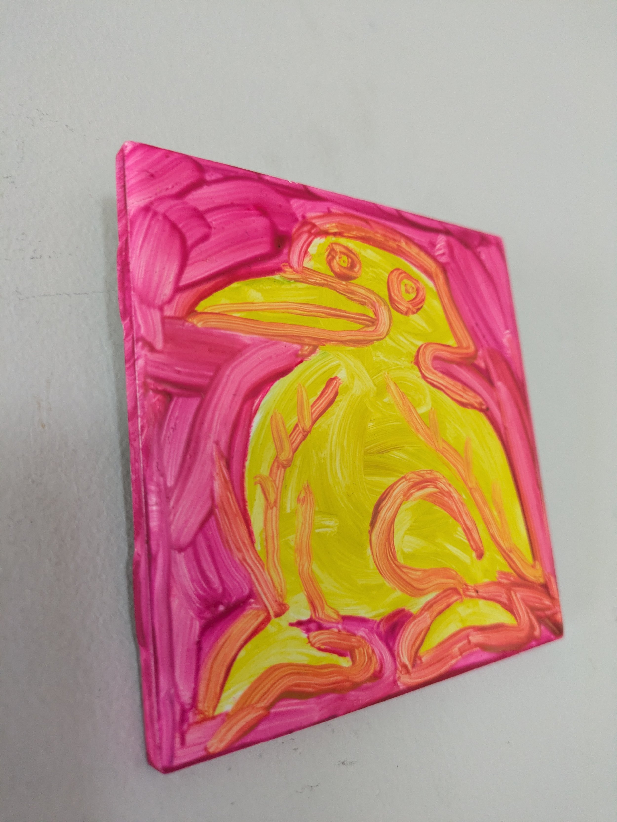 Artist original oil painting Collin Cessna paints duck ceramic tile upcycled hand made one neat idea
