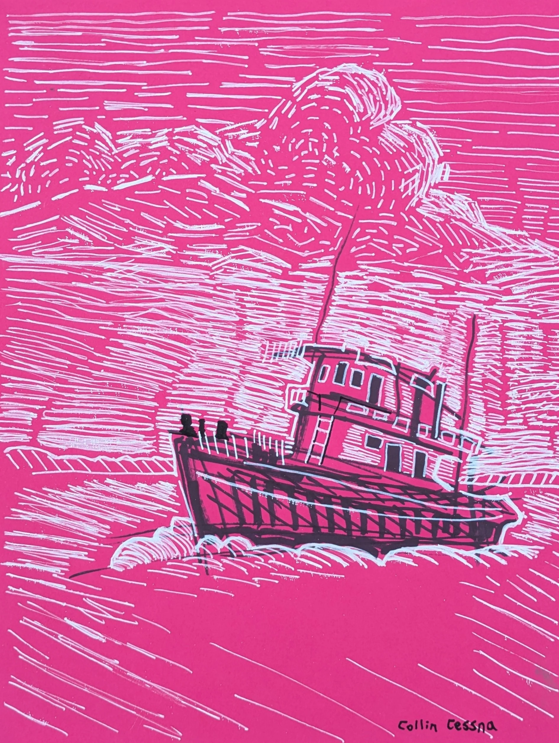 Nautical Maritime Artwork Art tug boat sail250 Fleet Week Collin Cessna Baltimore Inner Harbor MD