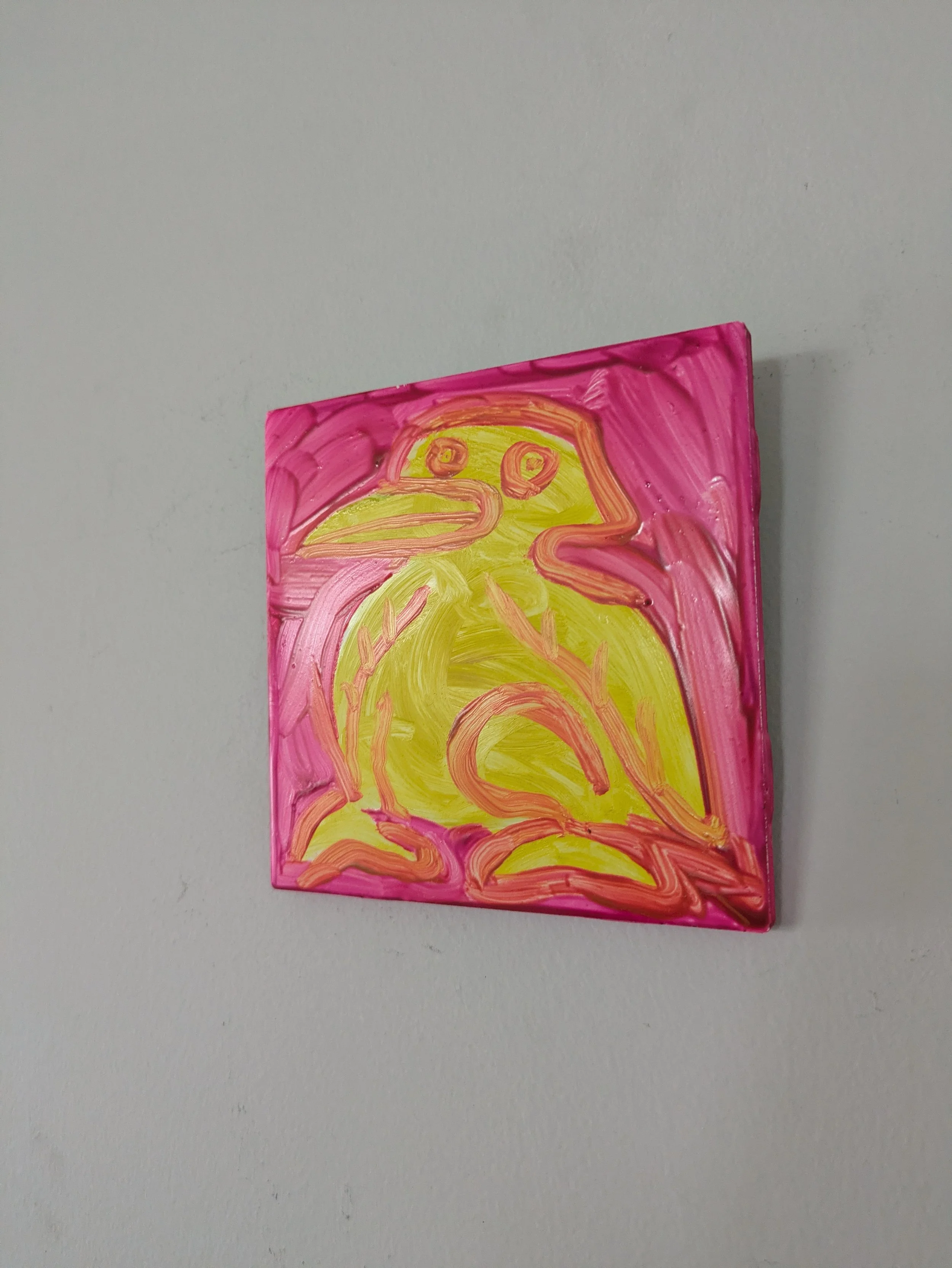 Artist original oil painting Collin Cessna paints duck ceramic tile upcycled hand made one neat idea