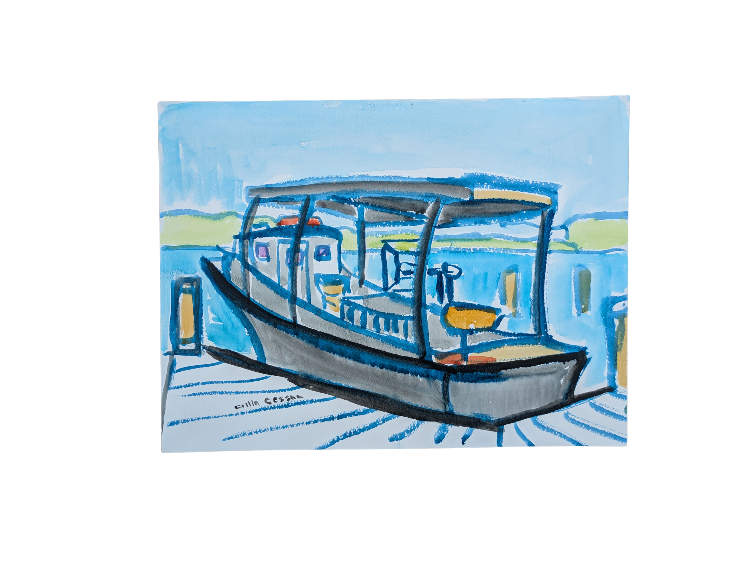 Deadrise Sailboat Baltimore Peninsula Sail 250 fleet week original artwork Collin Cessna crabbing MD