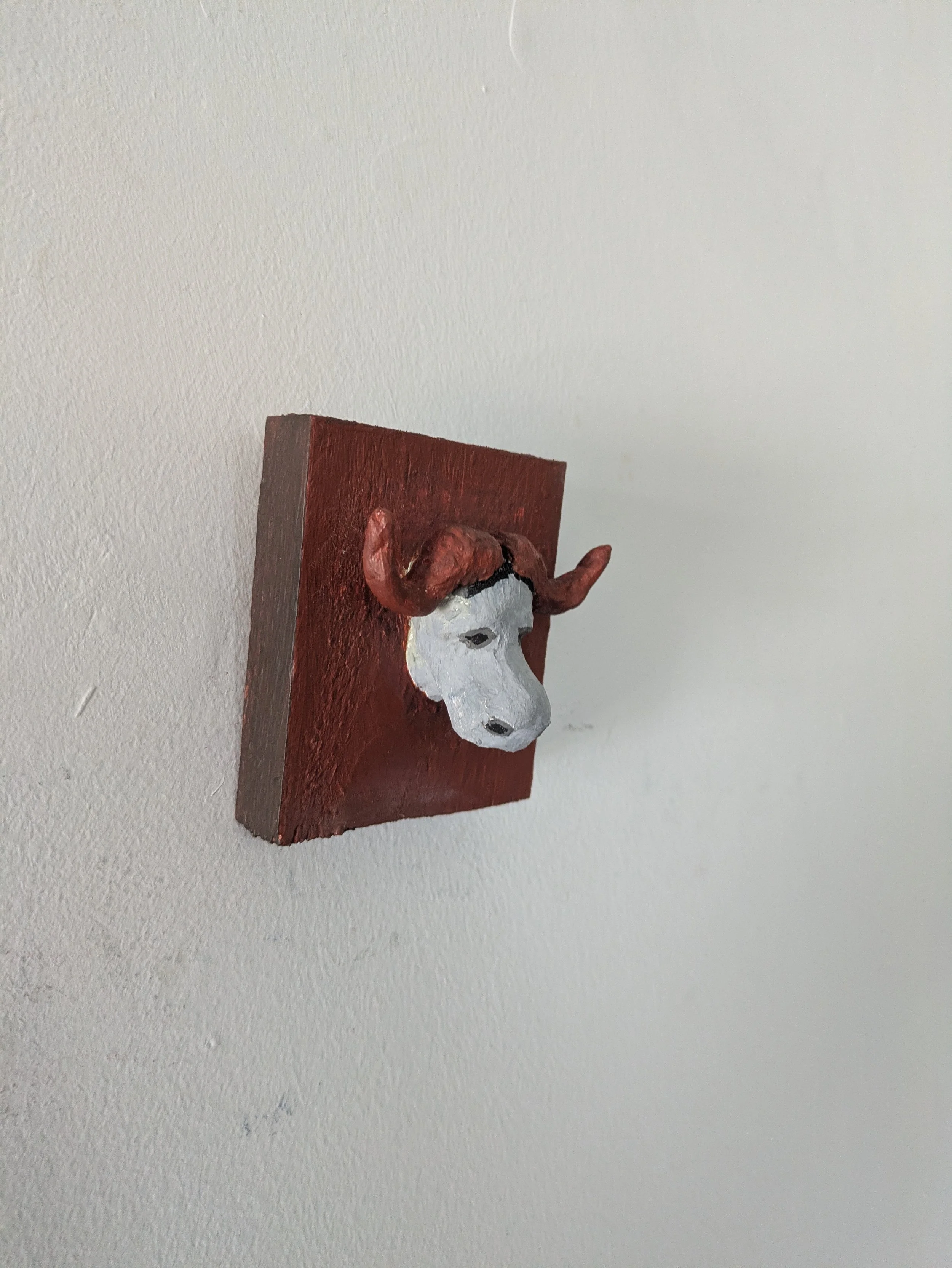 sculpture cape buffalo upcycled artwork by collin cessna animal wildlife original clay