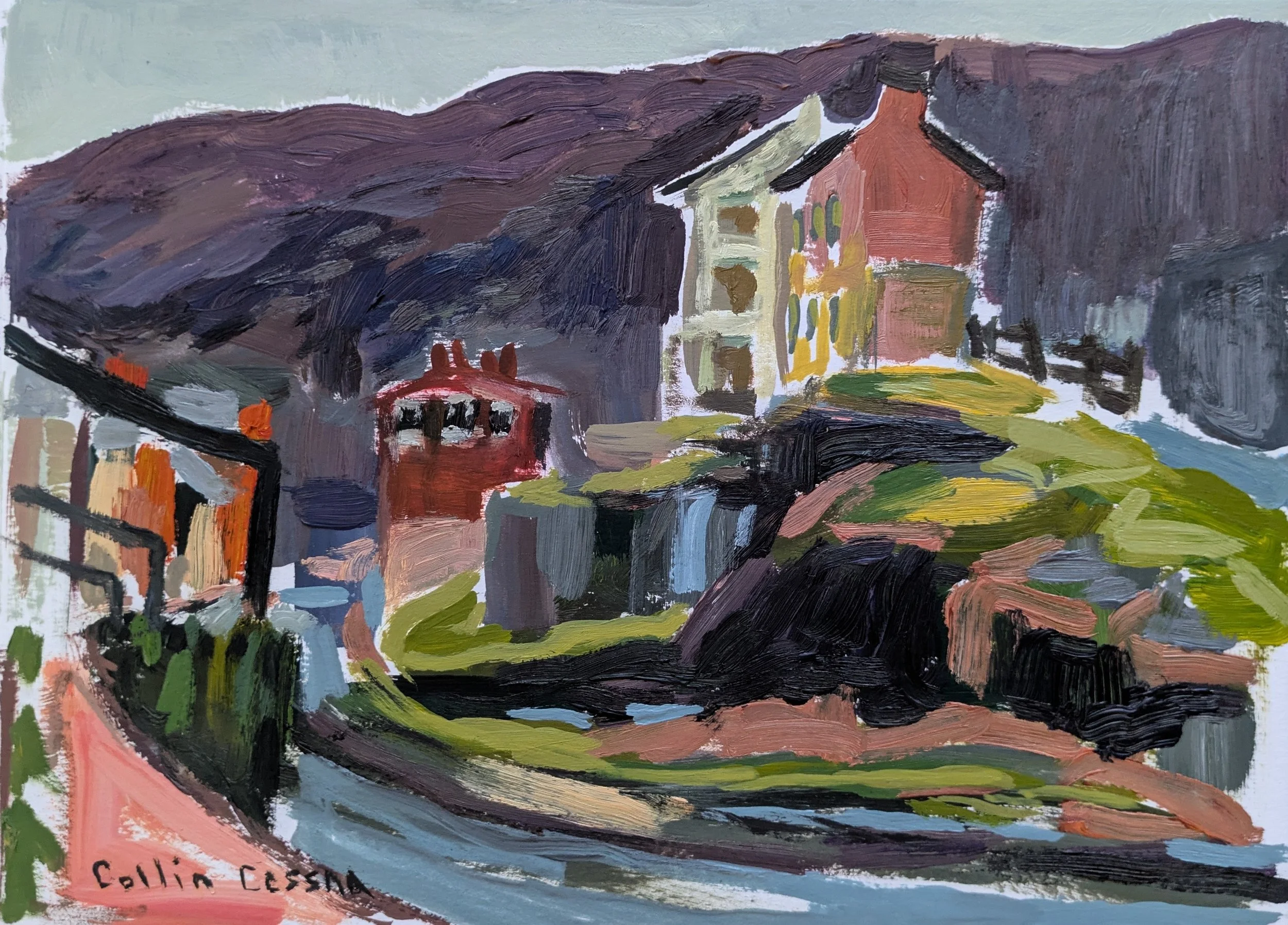 Harpers Ferry West Virginia Artist in Residence Collin Cessna paints oil painting original artwork