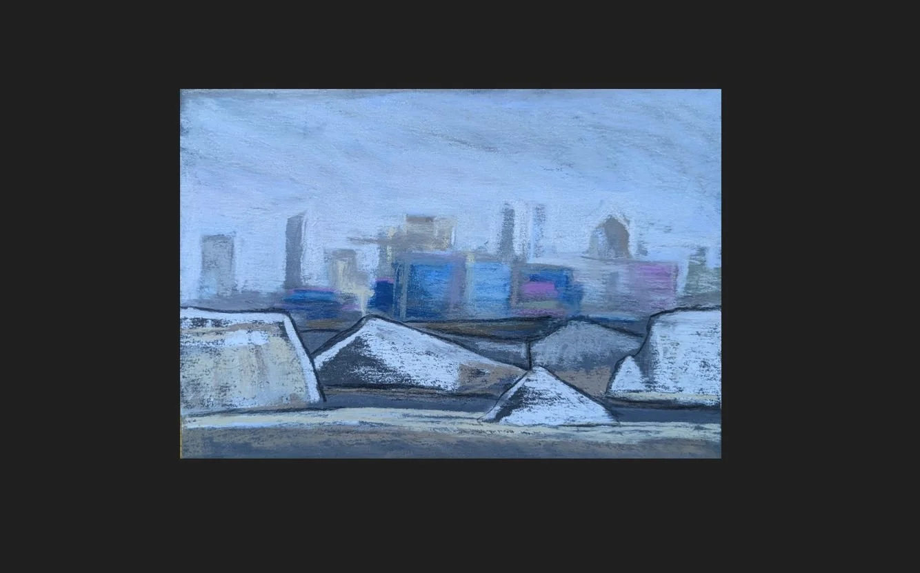 5" x 7" Original - 'Baltimore Salt Piles'