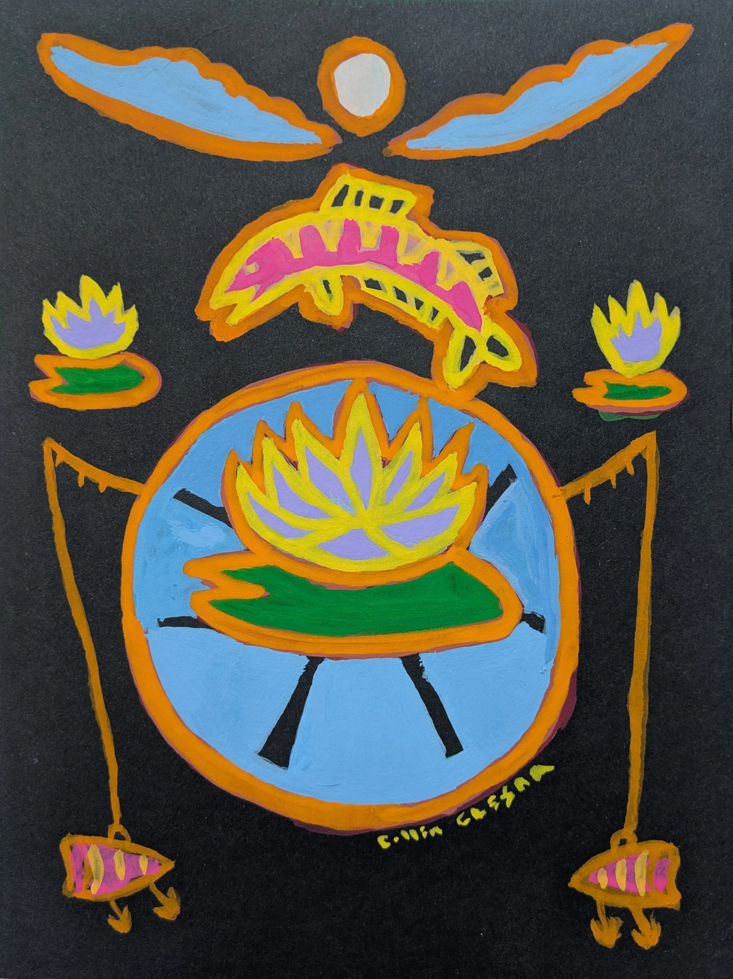 Original artwork by Baltimore artist for sale by Collin Cessna non ai snakehead and magical lures