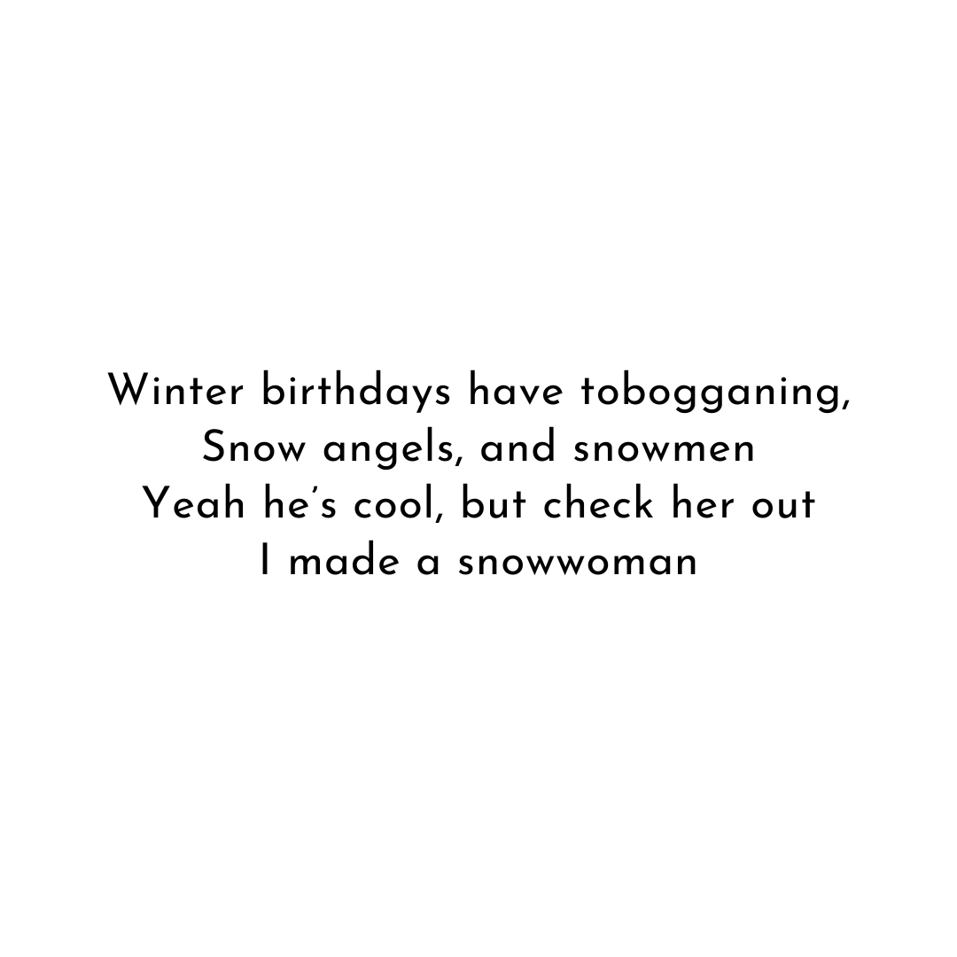 winter birthdays are the best  (children's book concept)