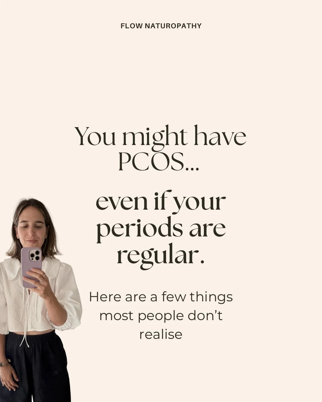 If you&rsquo;re confused about PCOS, you&rsquo;re not alone 🤍

PCOS is one of the most misunderstood hormone conditions I see in my beautiful clients.

Many women are told they don&rsquo;t have PCOS because their periods are regular.
 Or they&rsquo;
