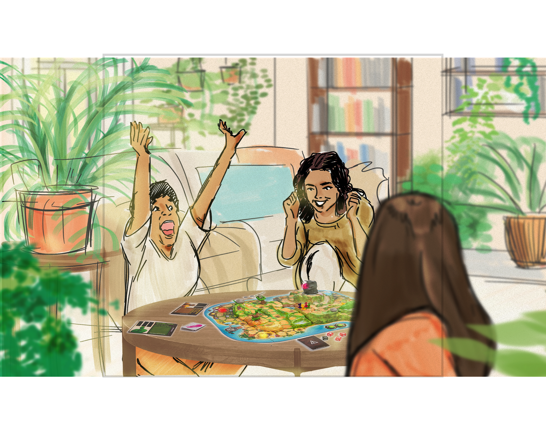 Family Playing Board Game in Living Room featuring set decoration and reaction to game play.png