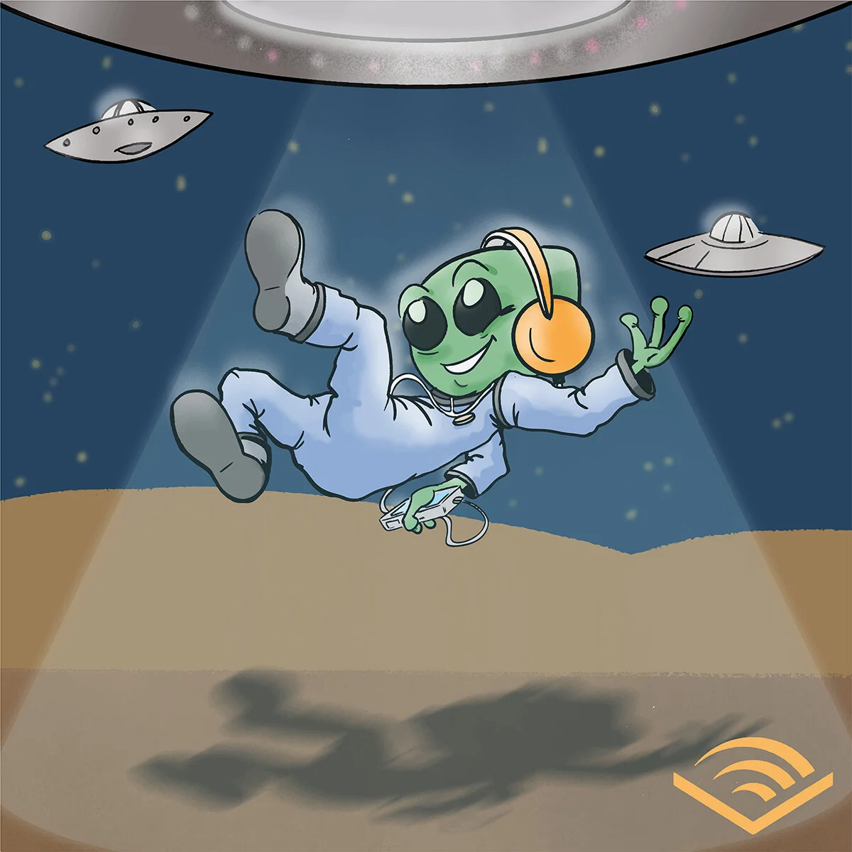 World UFO Day Illustration. Classic Little Green Person.