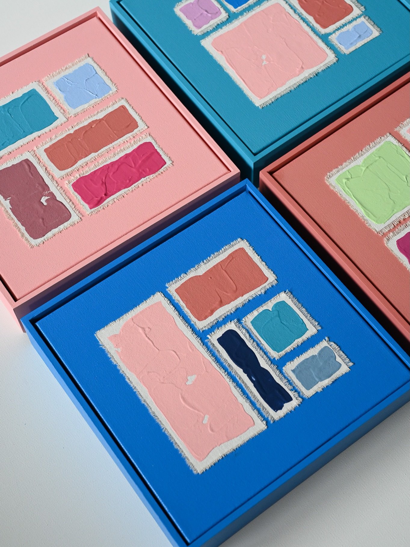 COLOR SHOW 🎨 @wellandwonder 🎨 MODERN MOSICS 

snag that POP of color!  available now with Well + Wonder! 💫

#helenlaryart #popocolor #colorfulart #wellandwonder #artwithjoy