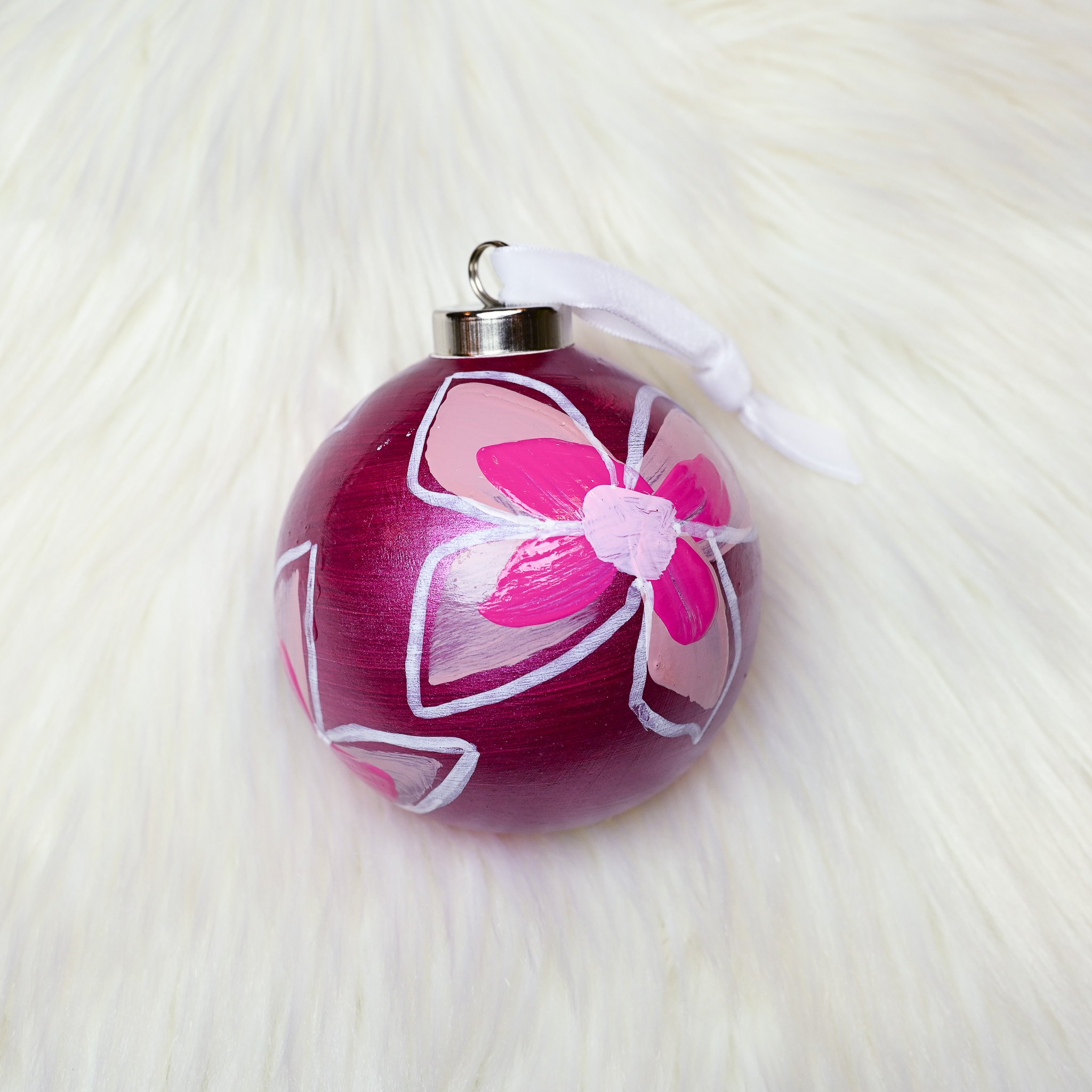 PINK FLOWERS ON METALLIC MAGENTA