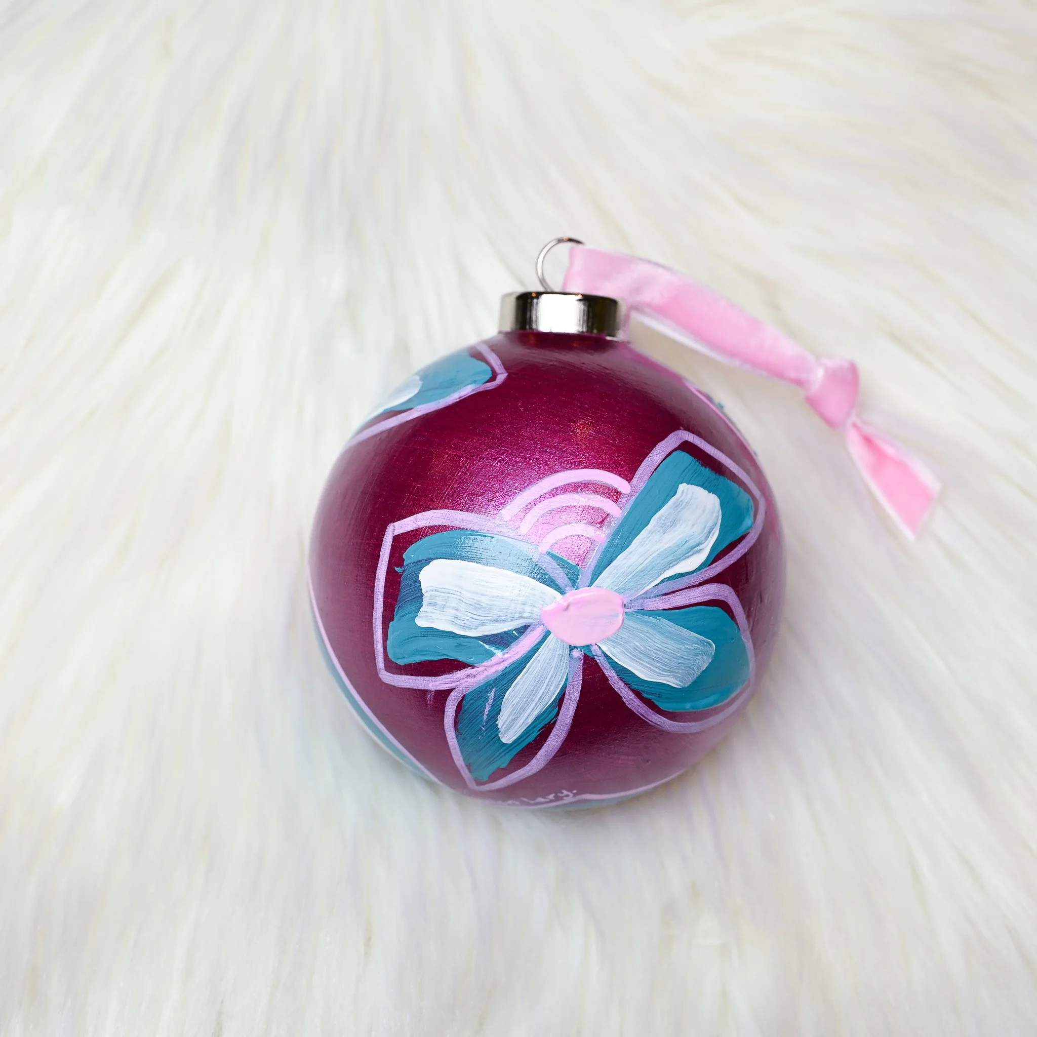 TEAL FLOWERS ON METALLIC MAGENTA