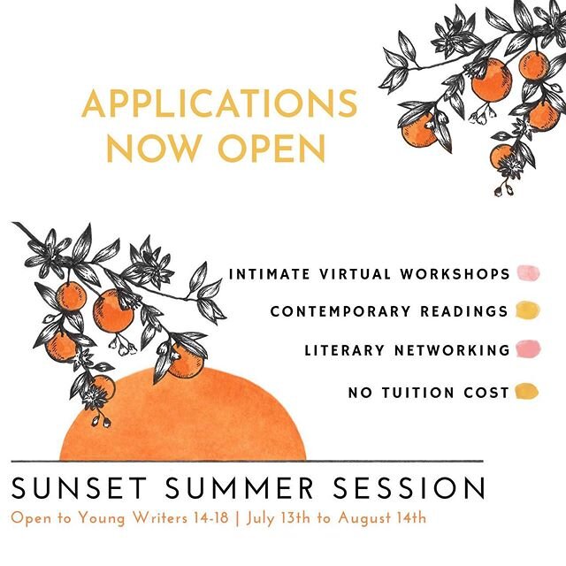Sunset Press is excited to announce Sunset Summer Session: a virtual creative writing program for high school students everywhere! 
During this five-week program, students will explore their voices across all genres in bi-weekly workshops, read from 