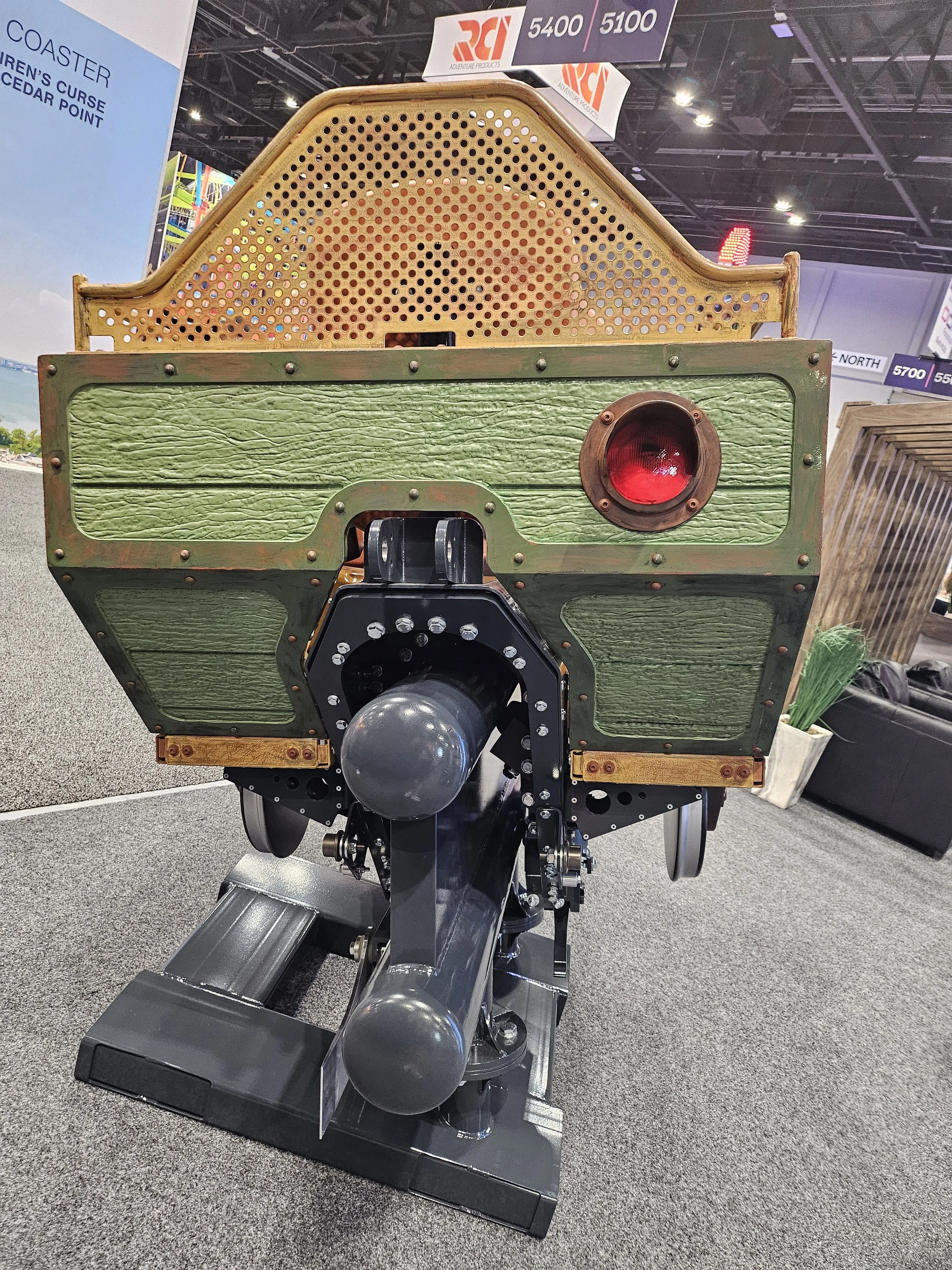 An image of the S&S RailRyder coaster with Mine Train theming at IAAPA 2025.