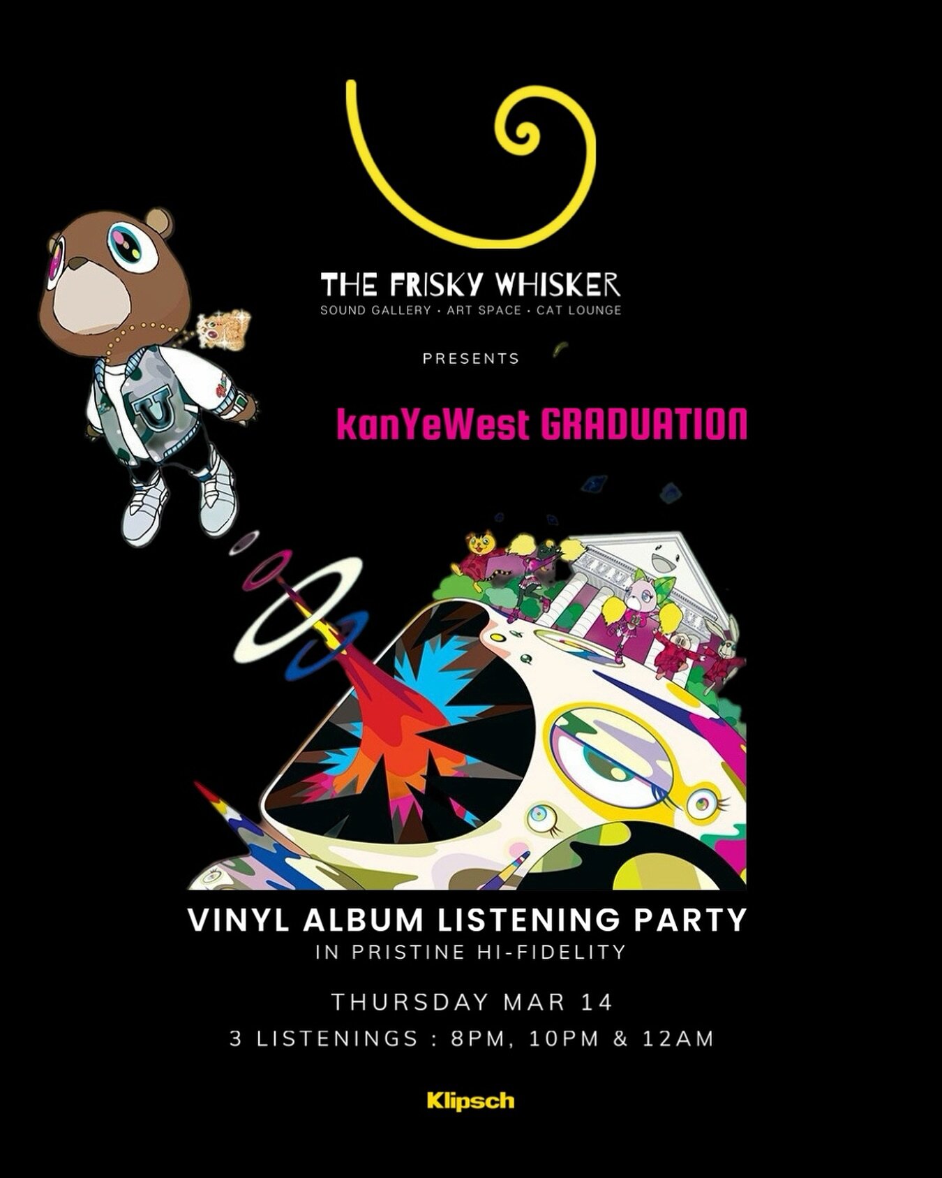Kanye West - Graduation on Vinyl this Thursday for our weekly Vinyl Album Listening Party. 

This is a very rare unofficial press of the album, as the Album was never officially pressed by the Label.

You&rsquo;ll get to experience the album like nev