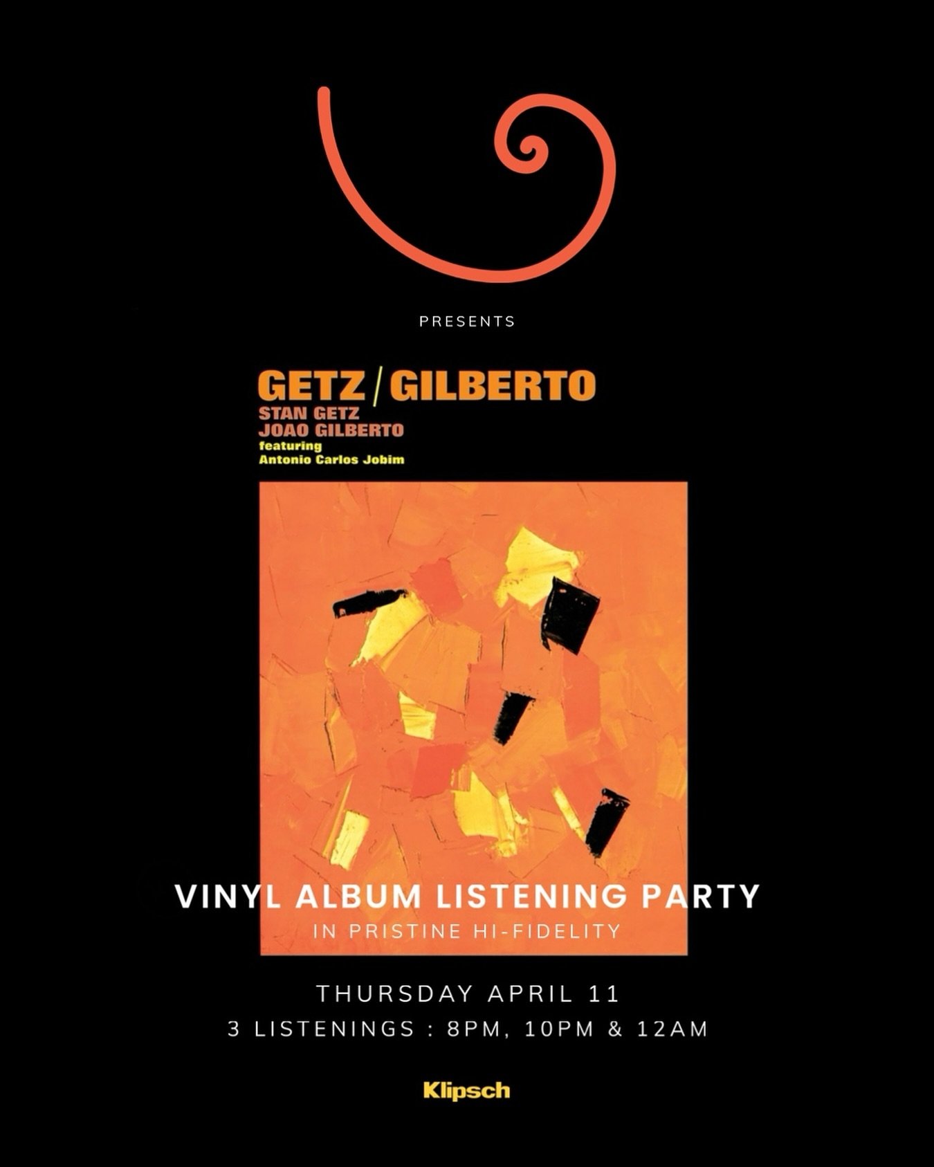 Our Vinyl Album Listening Party is back this Thursday night with an absolute gem of an Album. 

Gets/Gilberto

Getz/Gilberto is considered the record that popularized bossa nova worldwide and is one of the best-selling jazz albums of all time, sellin