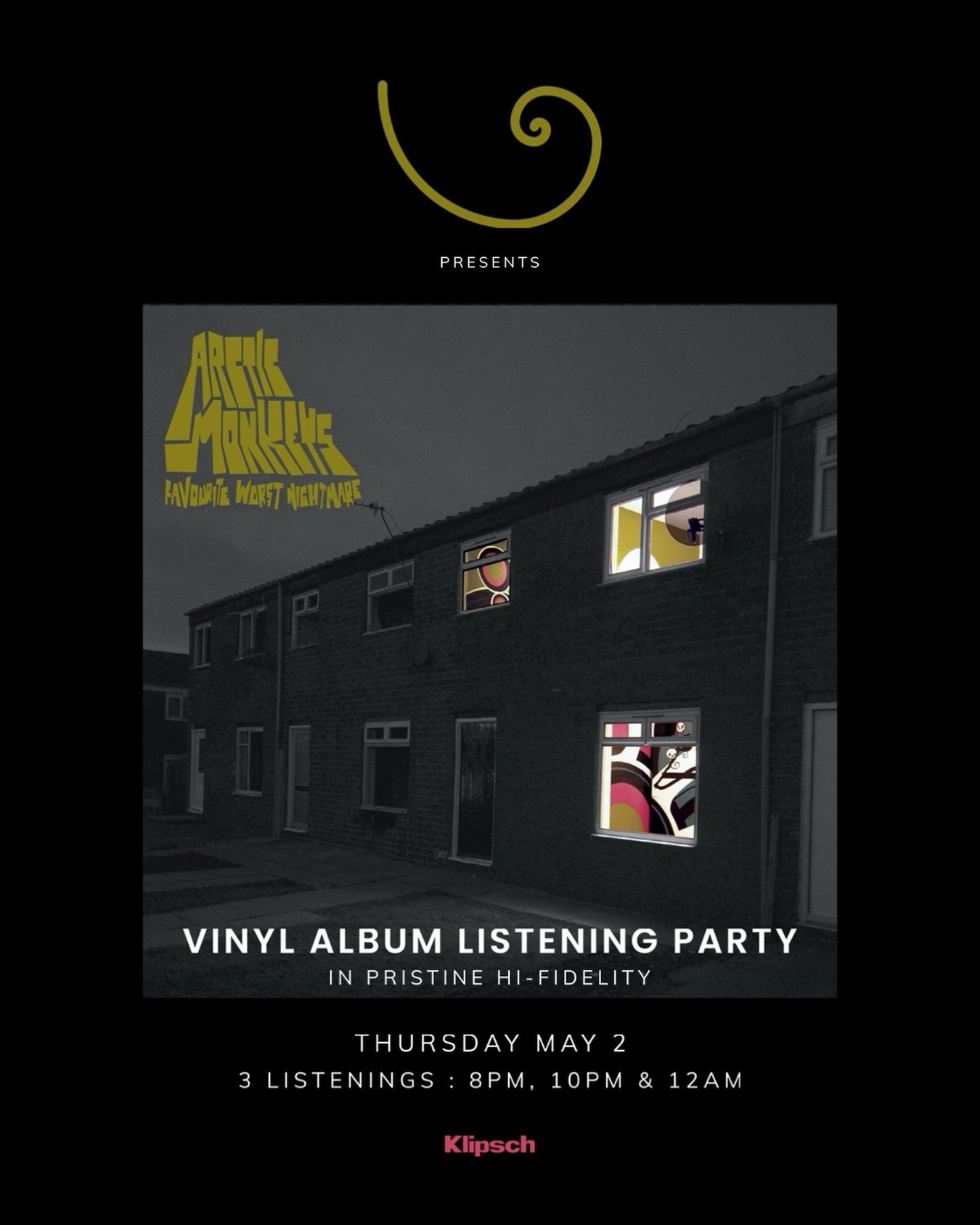 For this weeks Vinyl Album Listening Party, we present one of our all time favorites, 

Favourite Worst Nightmare by @arcticmonkeys 

Experience this incredible album in pristine Hi-Fidelity on our @klipschaudio system in the Sound Gallery this Thurs