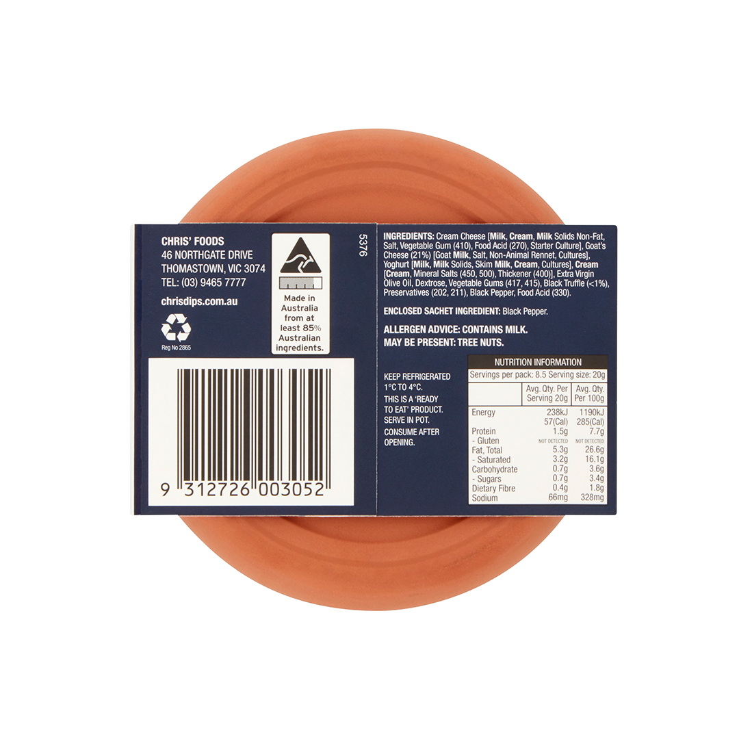 Goats Cheese & Black Truffle — Chris' Foods