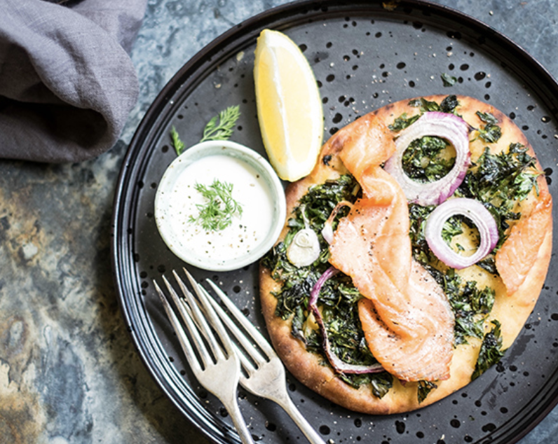 Herby Salmon Flatbreads with Yoghurt Dressing — Chris' Foods