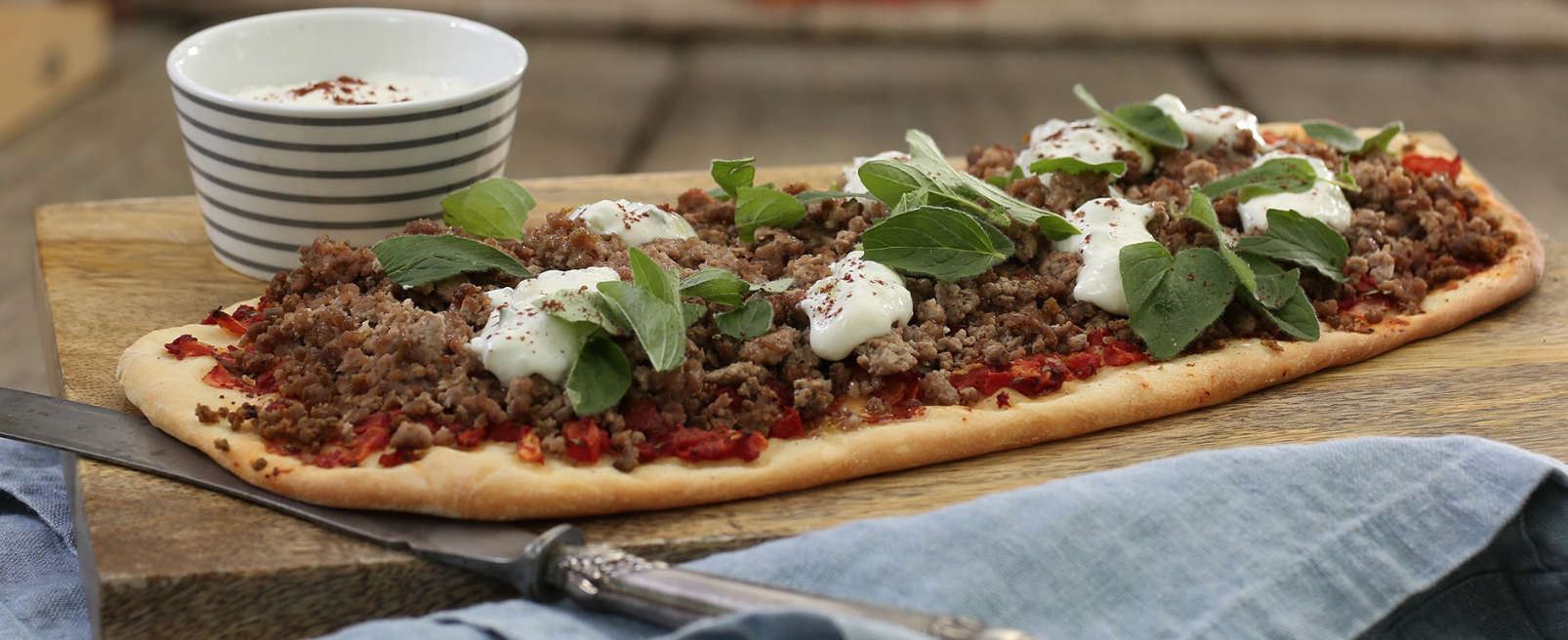 Lamb Sumac Pizza with Tzatziki Dip — Chris' Foods