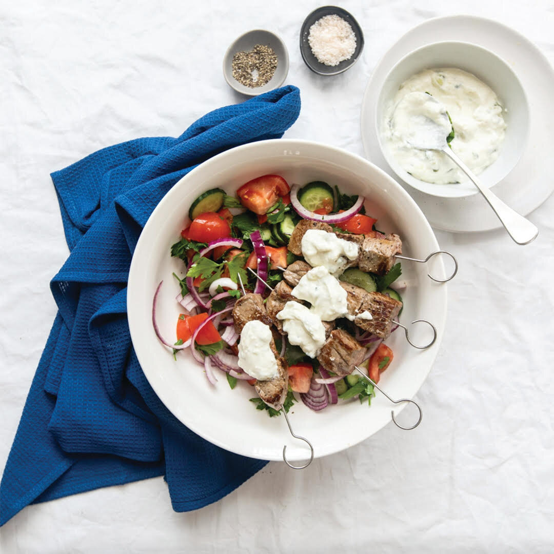 Lamb Kebab Salad with Tzatziki — Chris' Foods
