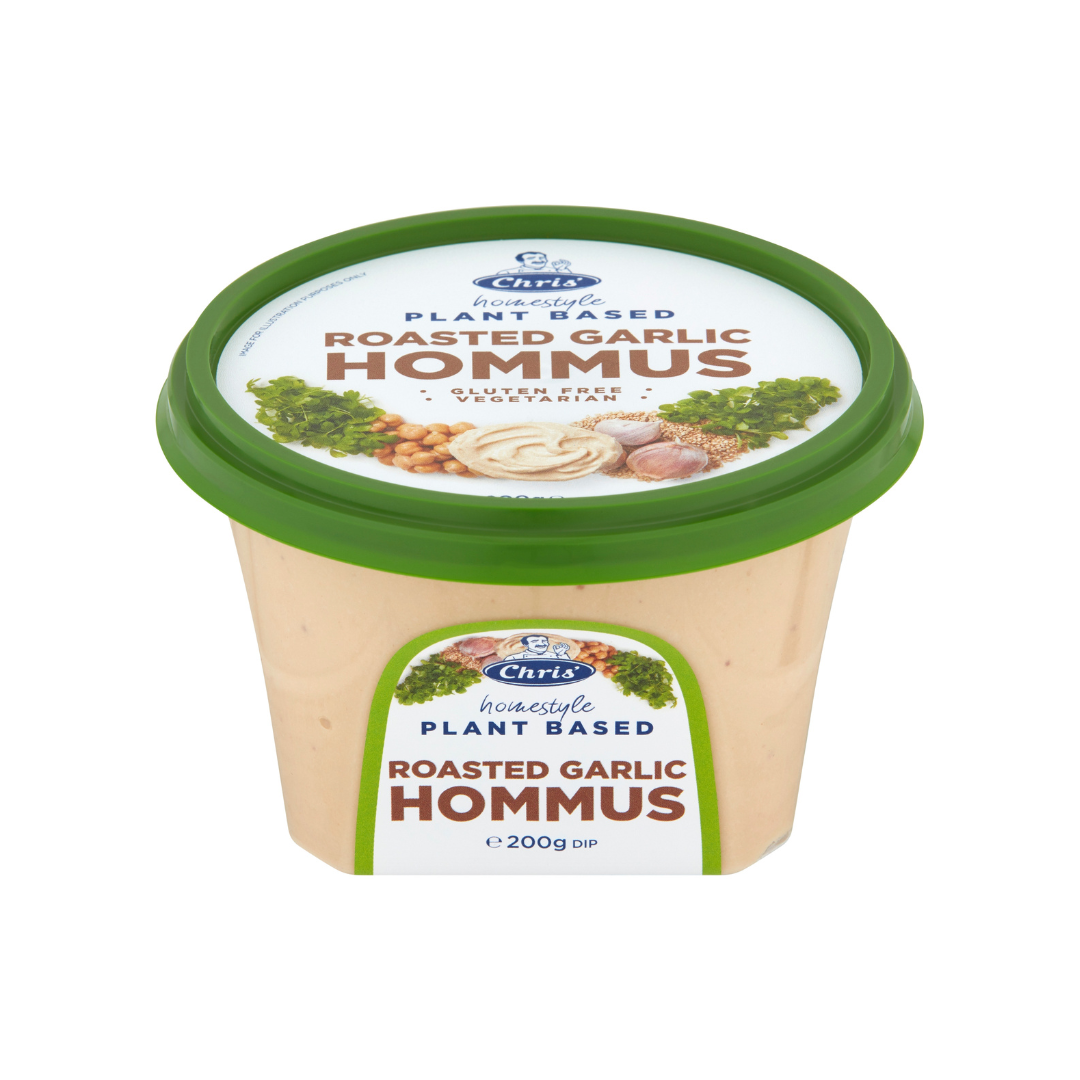 Roasted Garlic Hommus Plant Based — Chris' Foods