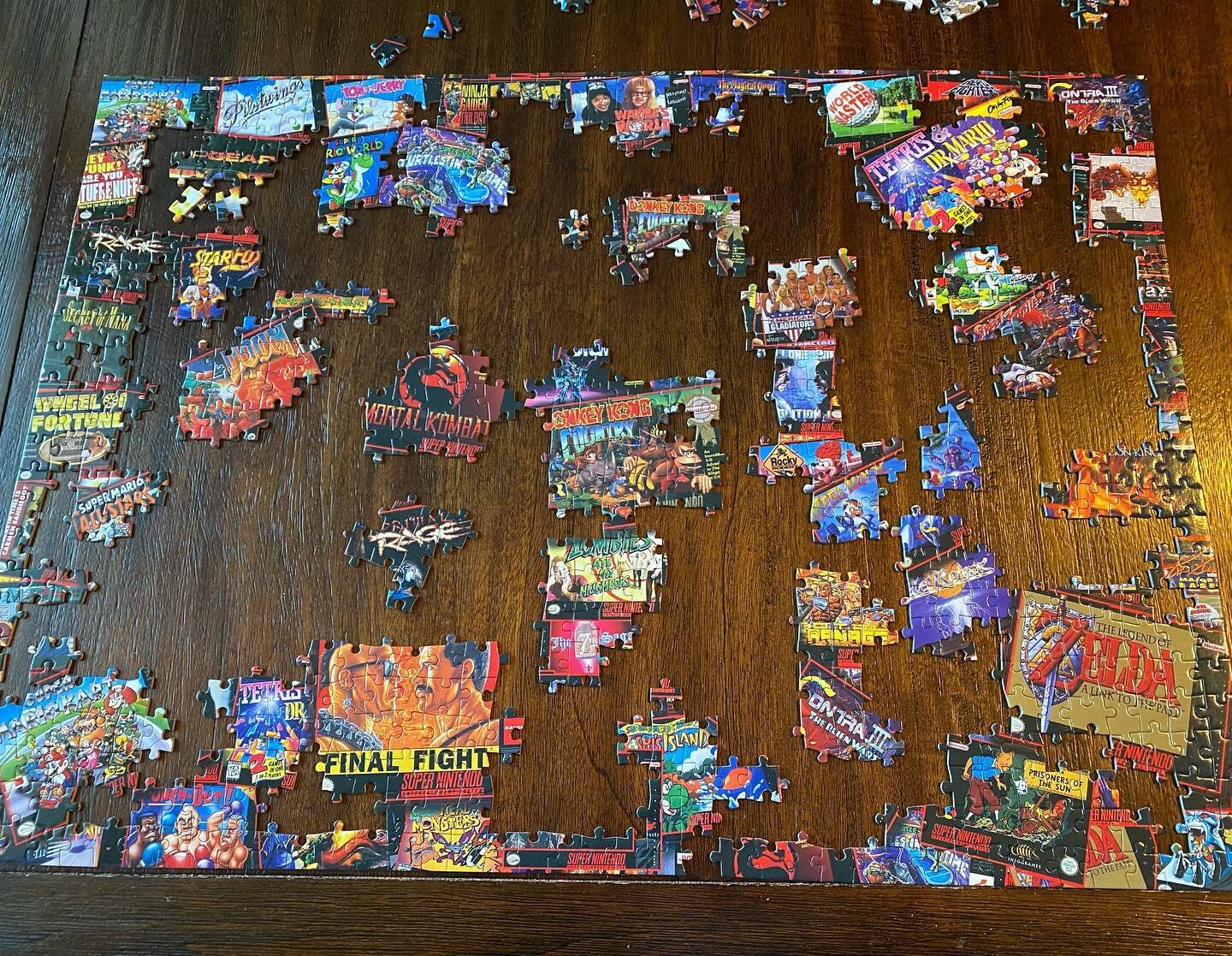 Hubs and I started a new puzzle! Super Nintendo for the win!